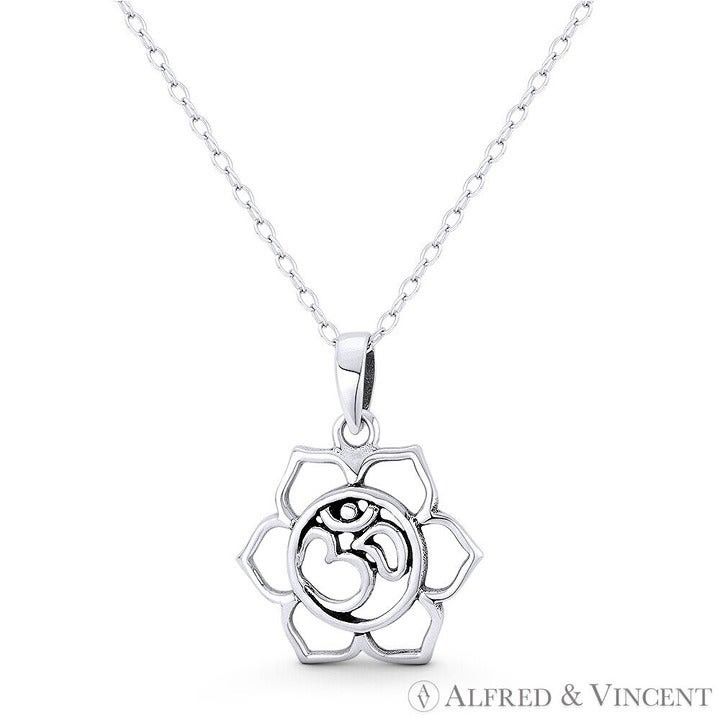 Other Lotus Flower & Om Aum Symbol Hindu / Buddhist Charm Pendant Size ONE SIZE - 1 Preview