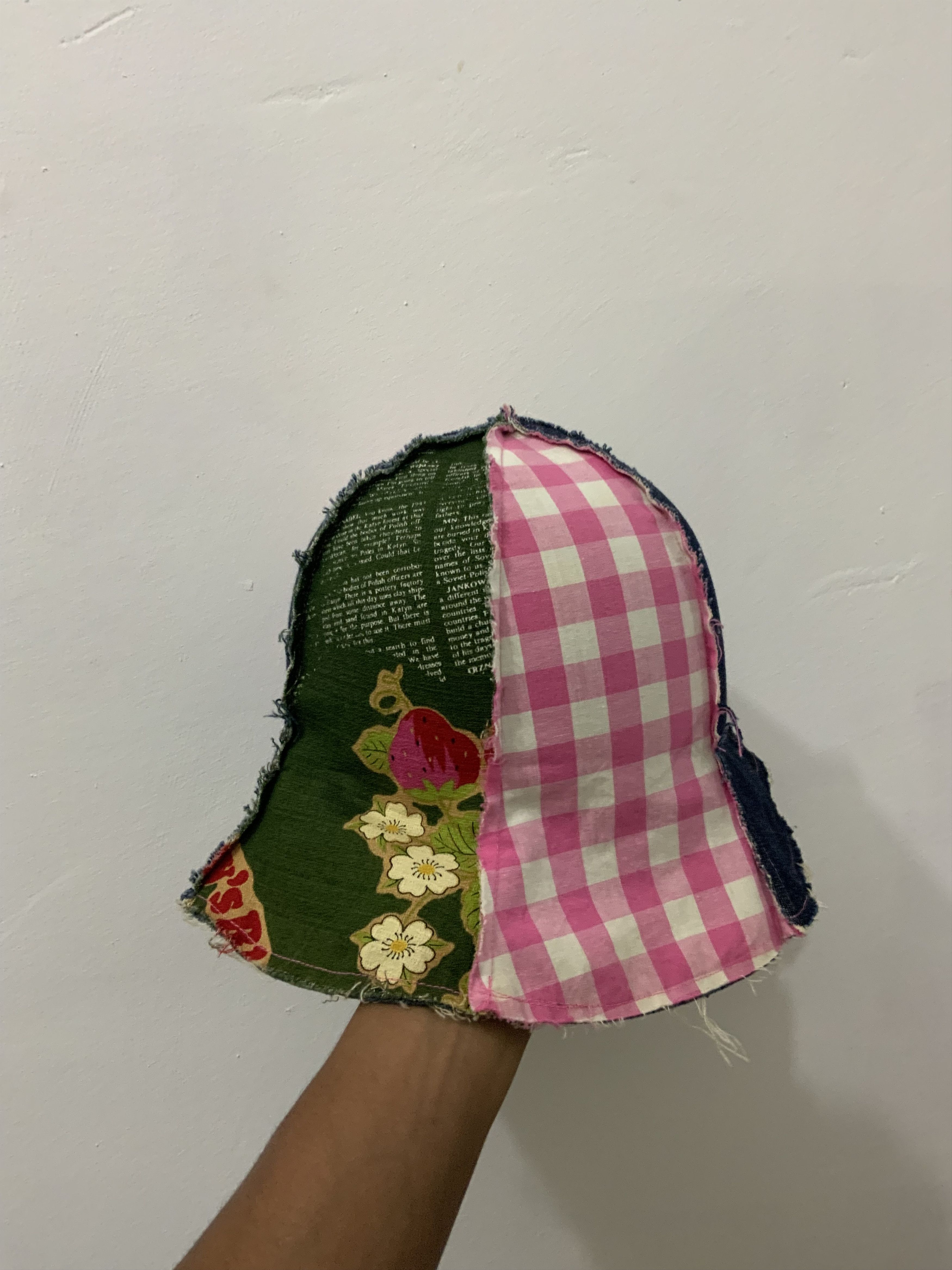 Japanese Brand DENIM PATCHWORK SASHIKO BUCKET HAT Size ONE SIZE - 2 Thumbnail