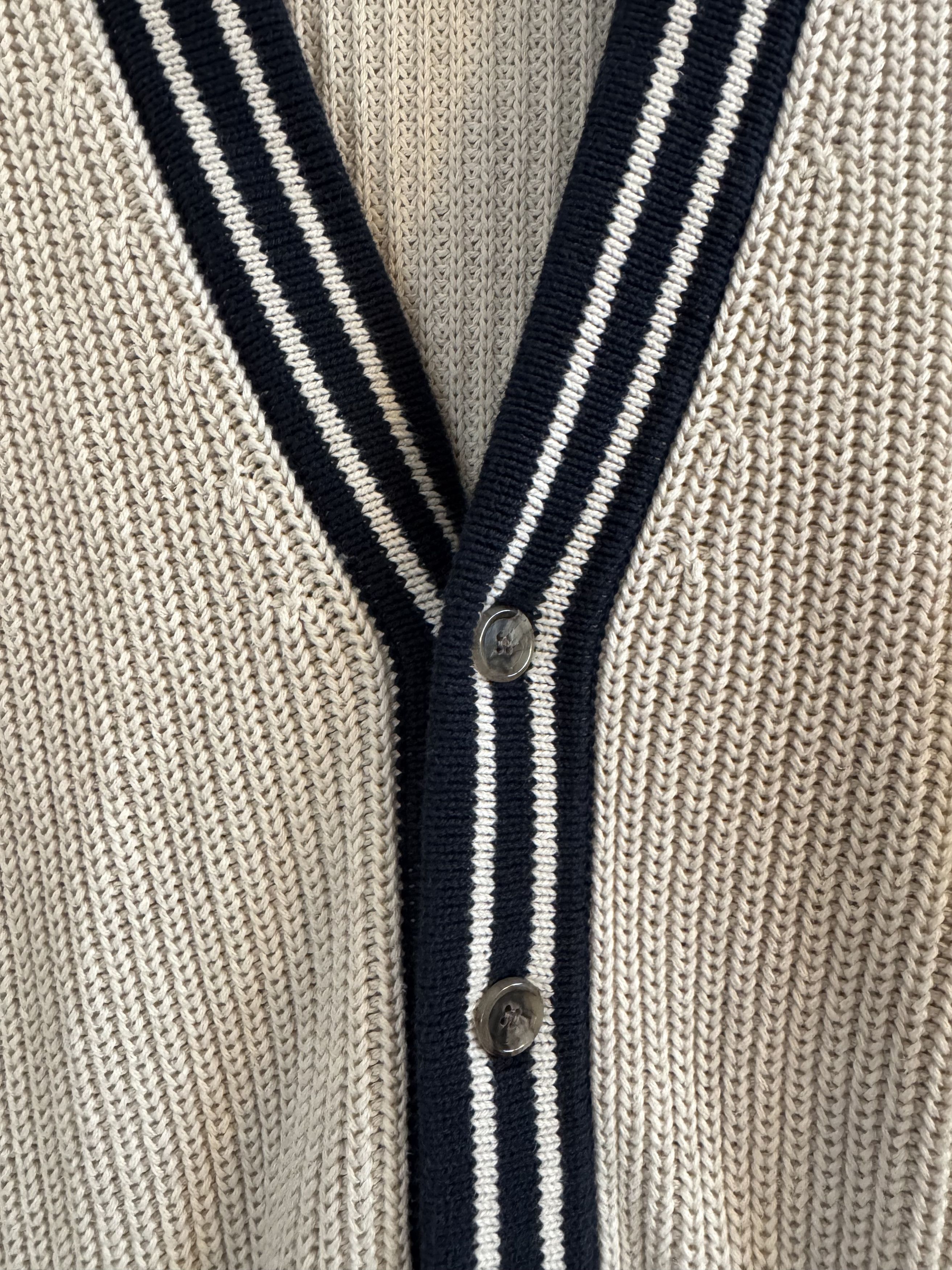 J.Crew J.Crew Lightweight Cotton Varsity Stripe Cardigan, size L Size 40 - 2 Thumbnail