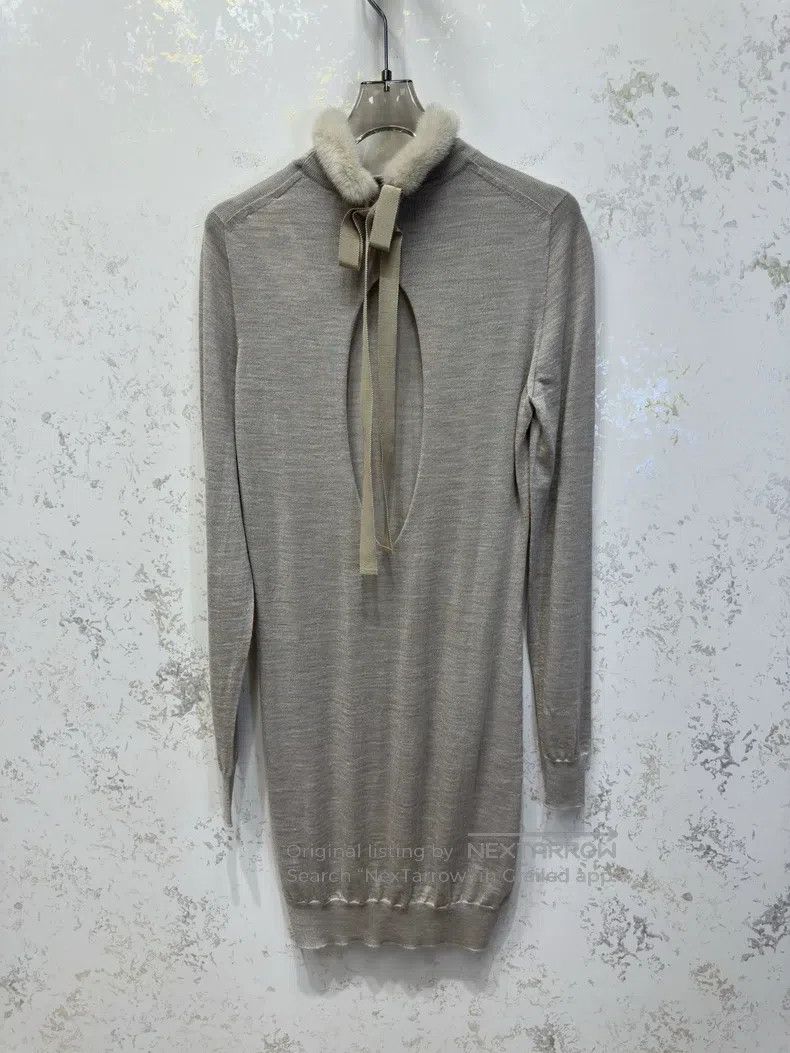 Fendi Fendi Autumn/Winter 24 Backless Knit Dress with Mink Colla Size XS / US 0-2 / IT 36-38 - 2 Thumbnail