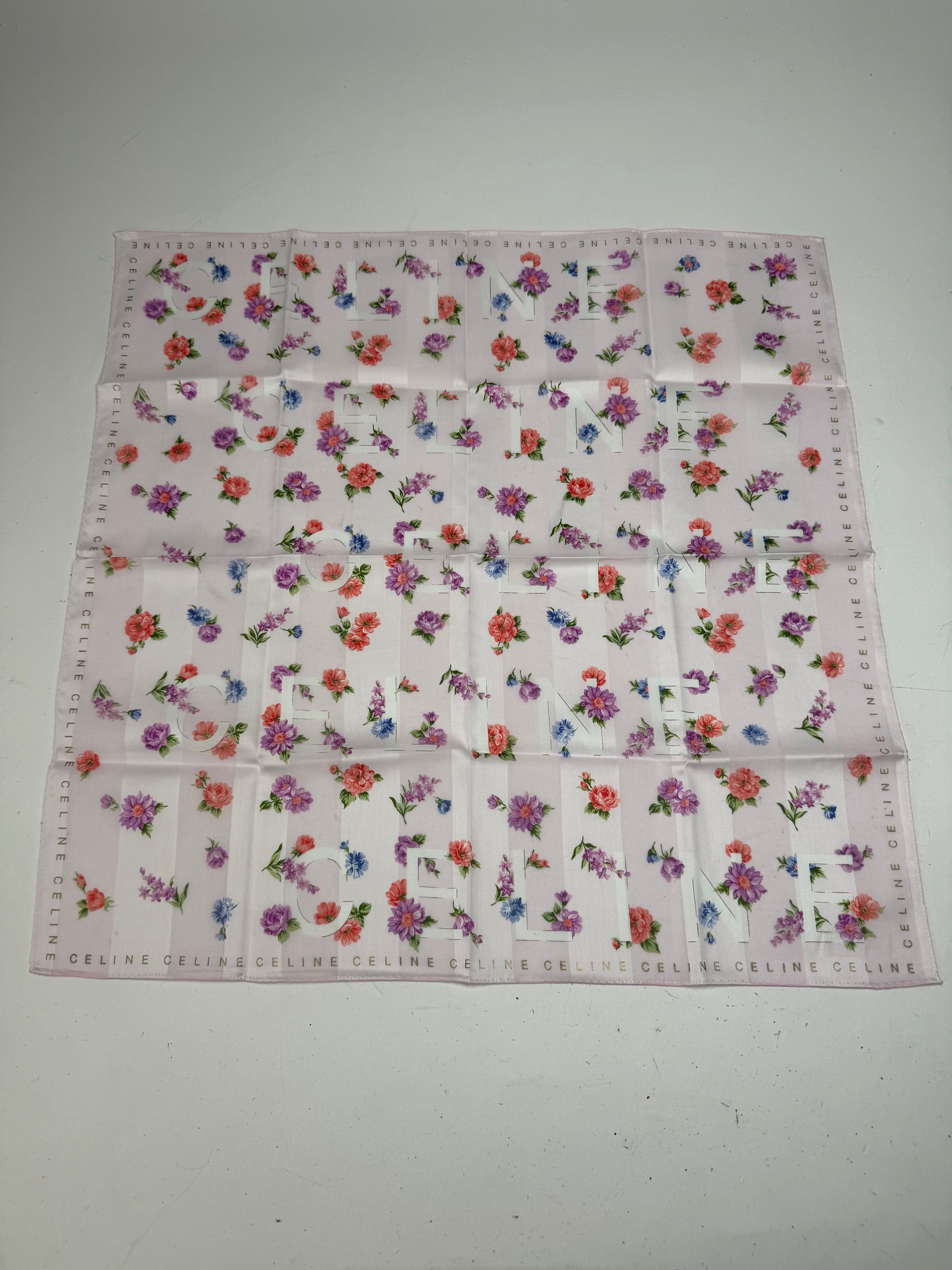 Celine Vintage Floral Scarf Pink Size ONE SIZE - 1 Thumbnail