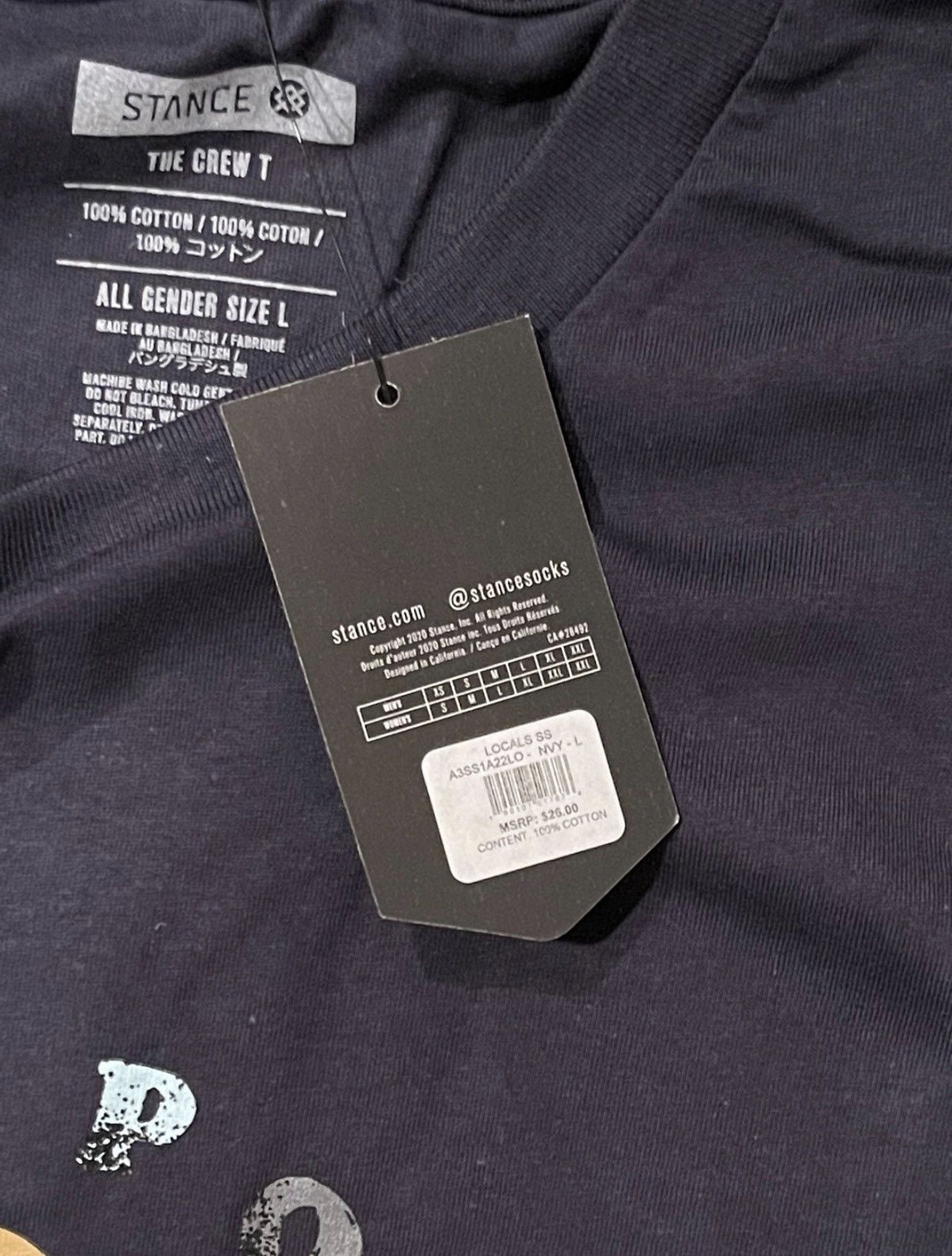 Stance Socks Men's Stance Locals Navy Cotton Blend Tee T-Shirt Size Large Size US L / EU 52-54 / 3 - 5 Thumbnail