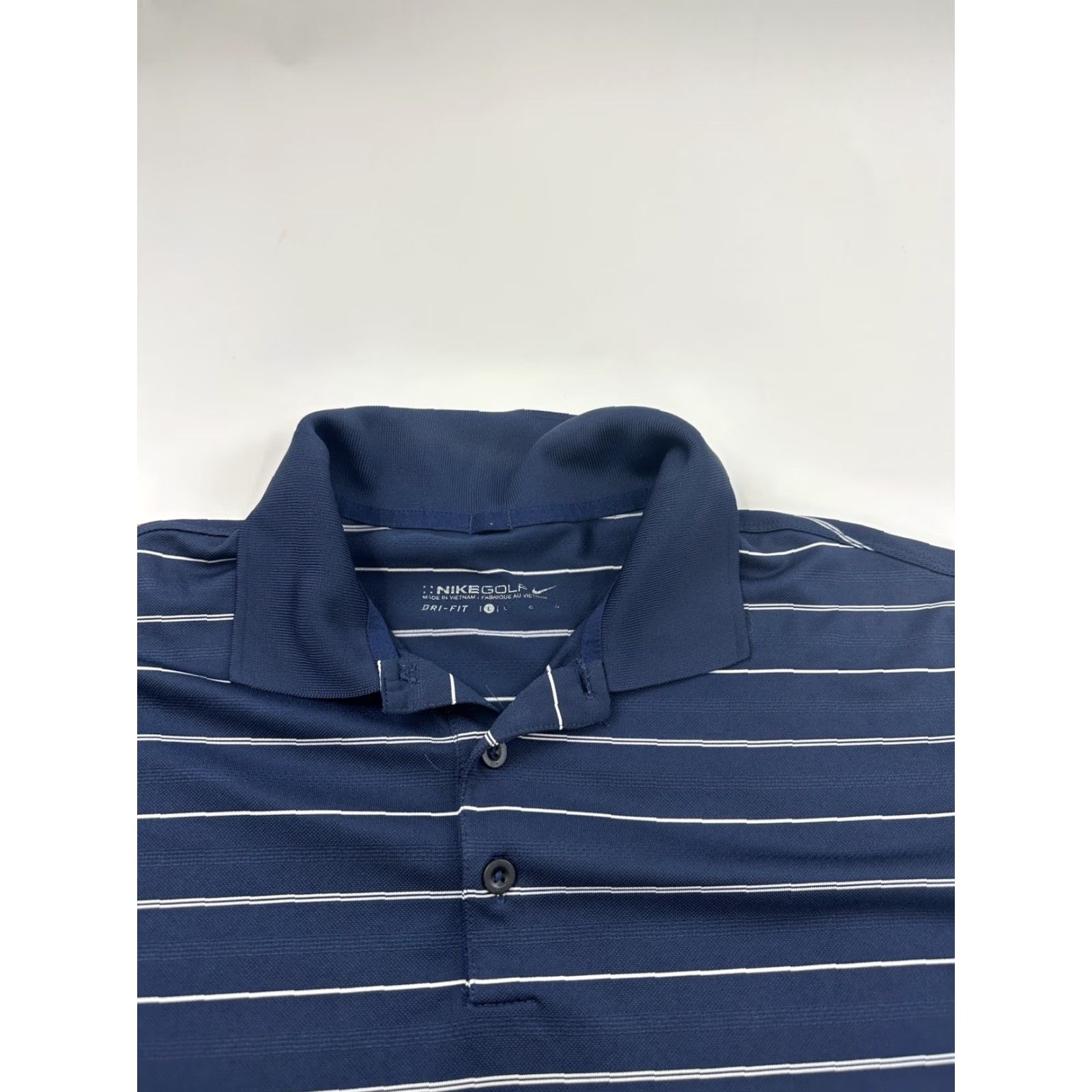 Nike Nike Golf Polo Shirt Mens L Blue Striped Dri-Fit Short Sleeve Size US L / EU 52-54 / 3 - 4 Thumbnail