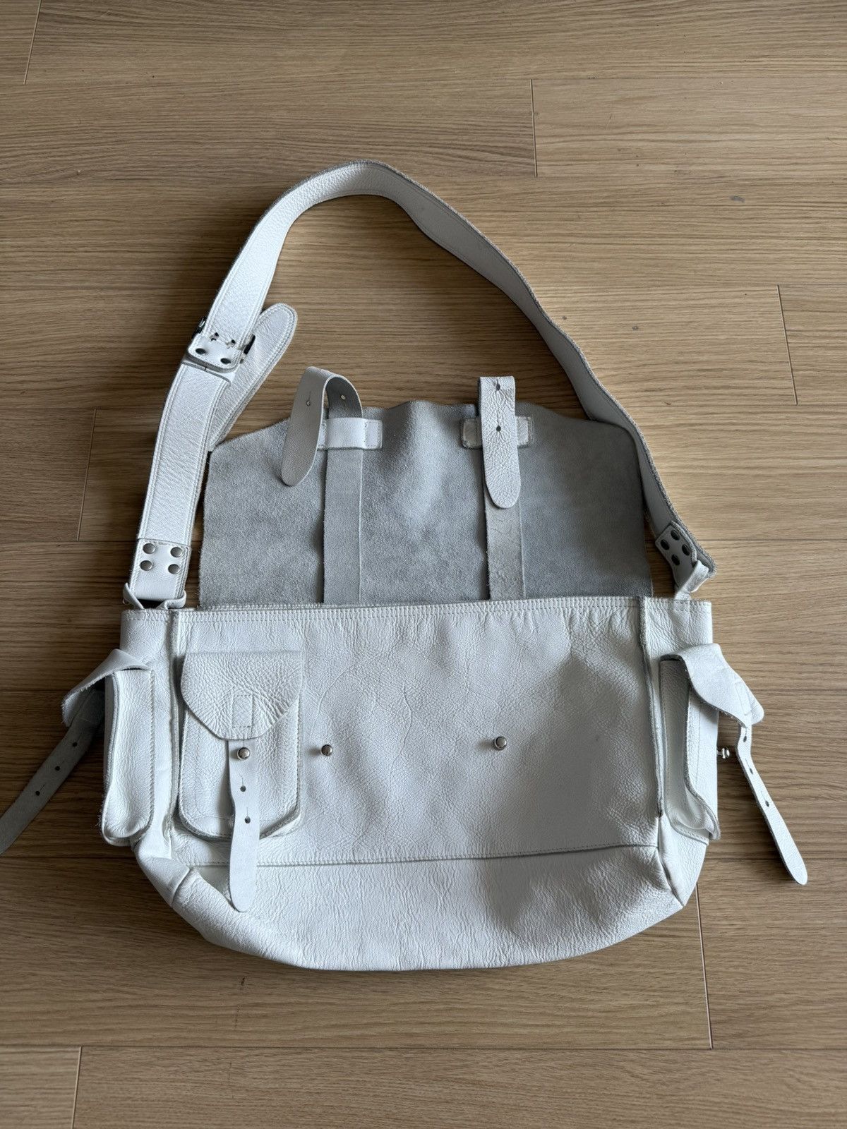 Diesel Vintage Diesel Messenger Bag Leather White Size ONE SIZE - 4 Thumbnail