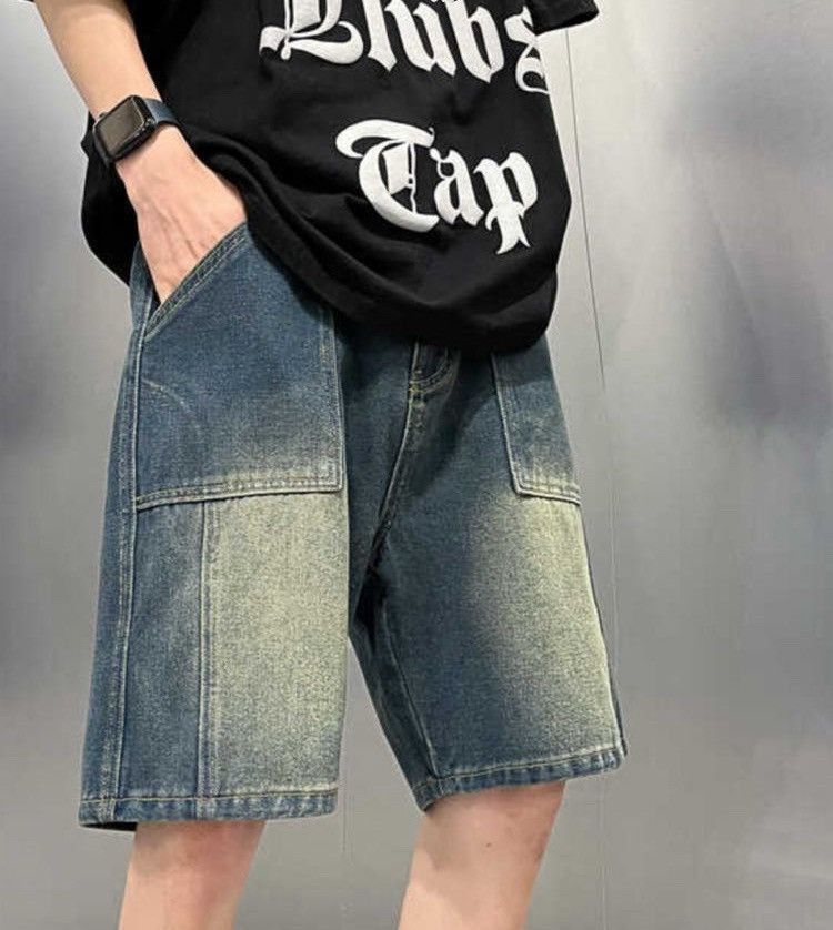 Japanese Brand × Jean Retro style washed straight leg denim shorts Size US 31 - 1 Thumbnail