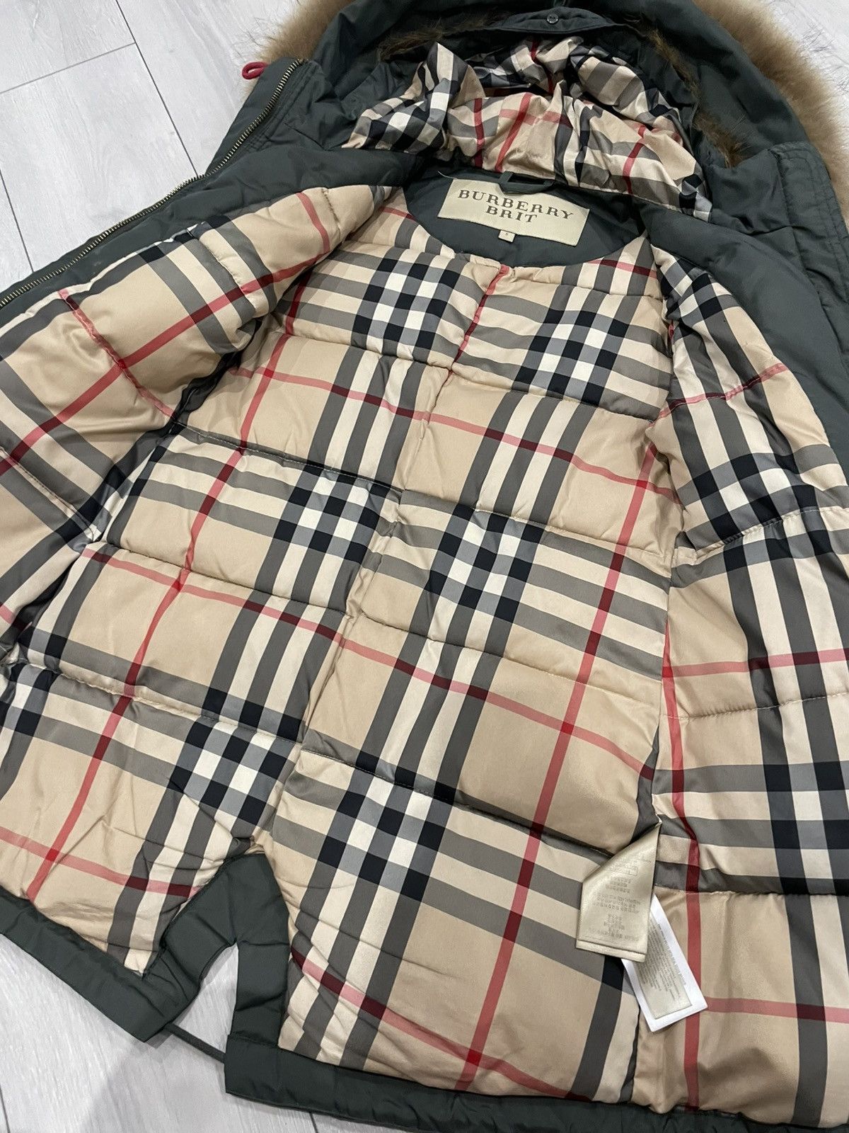 Burberry Burberry Brit long down Nova Check puffer jacket heavy coat Size S / US 4 / IT 40 - 3 Thumbnail