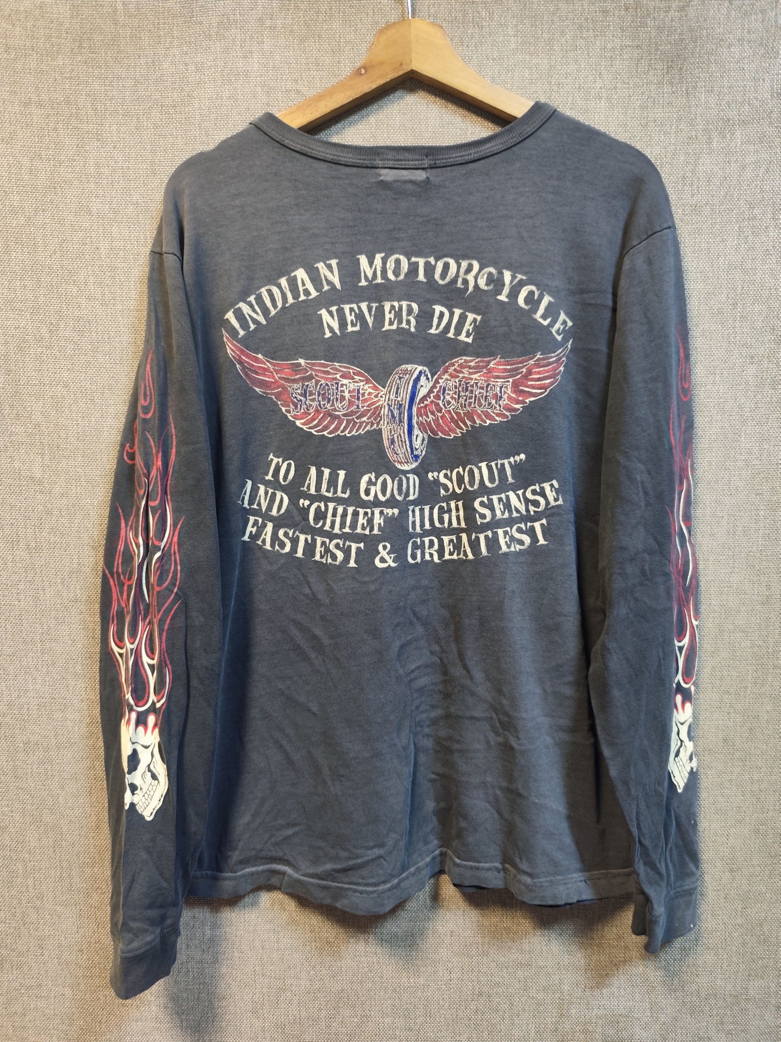 Indian Motorcycle Vintage long Sleeve Indian Motorcycle Never Die Size US M / EU 48-50 / 2 - 1 Thumbnail