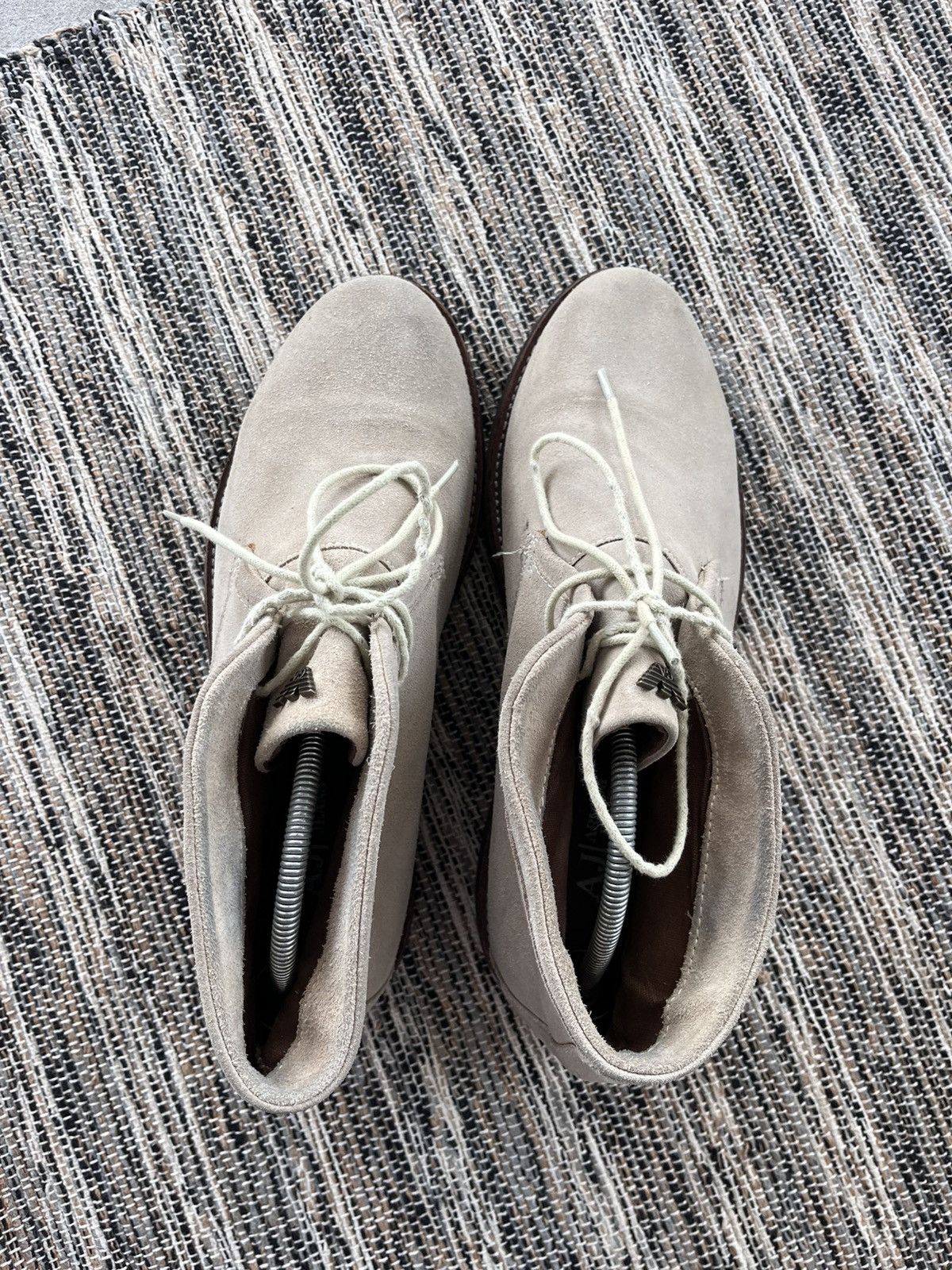 Giorgio Armani Vintage Emporio Armani Beige luxury Faded Suede Mid Loafers Size US 8 / IT 38 - 17 Thumbnail