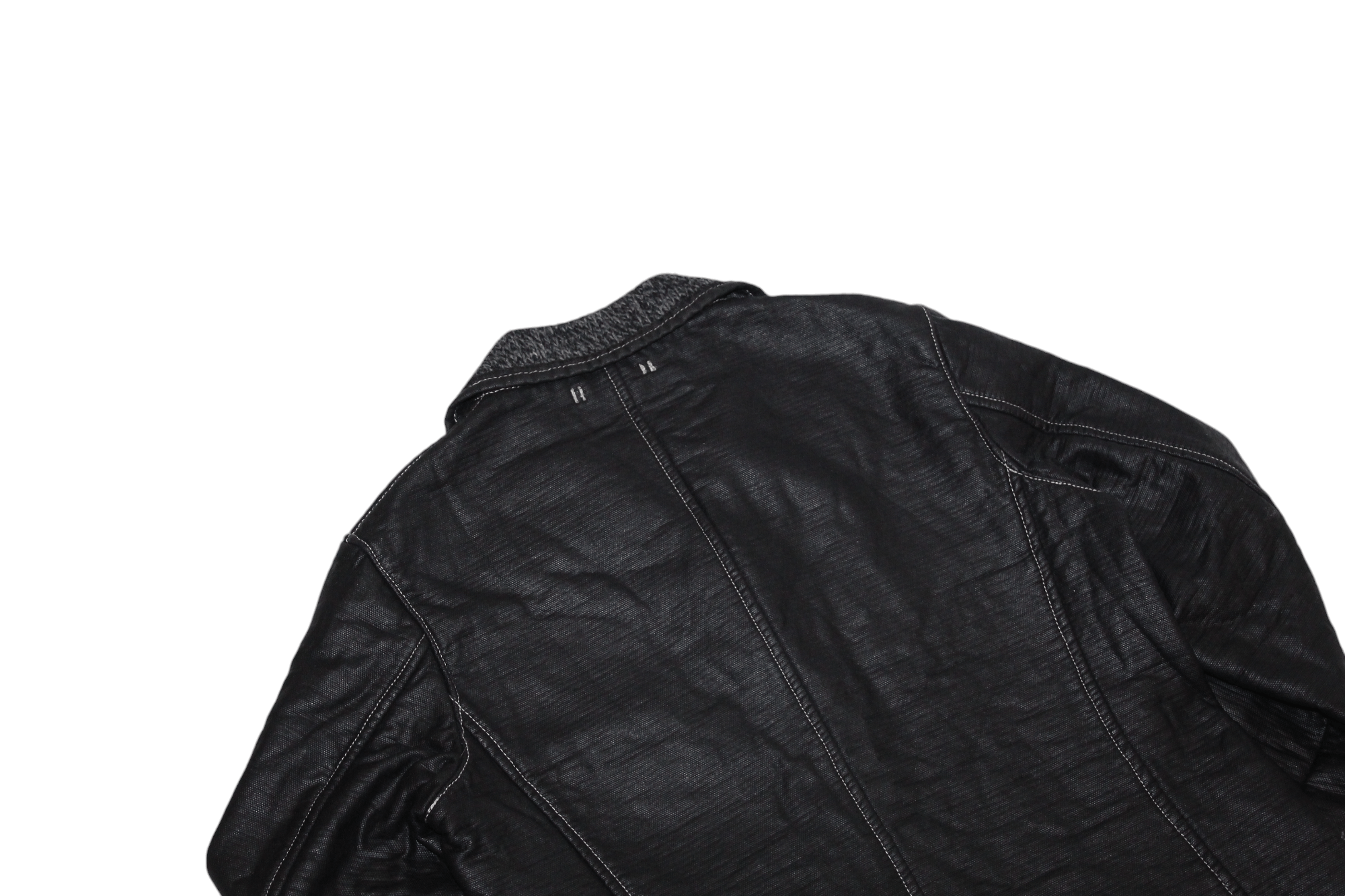 Armani VTG Armani Jeans Boiled Wool Lined Faux Leather Field Jacket Size US M / EU 48-50 / 2 - 13 Thumbnail