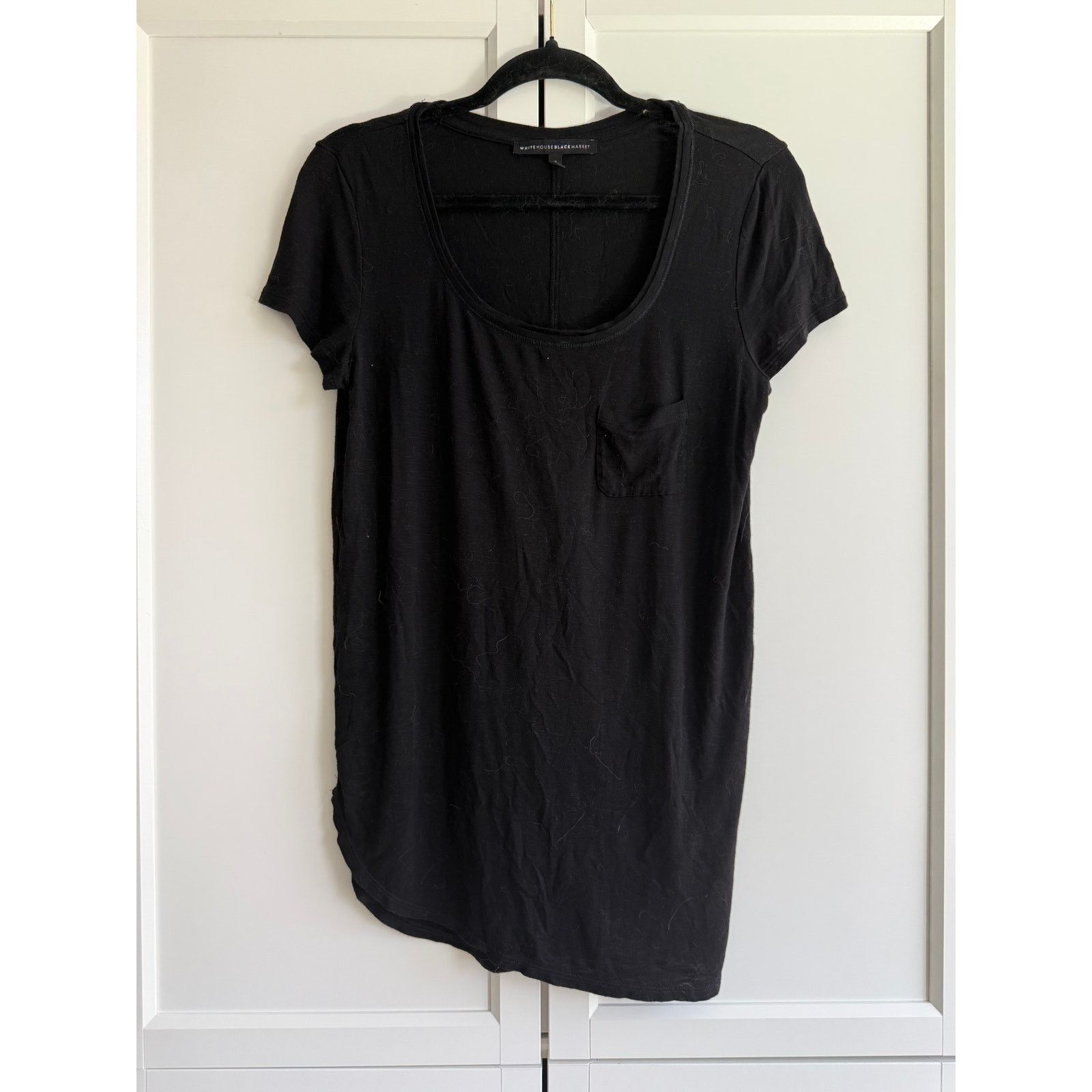 White House Black Market White House Black Market Black Scoop Neck Tee S - D011 Size S / US 4 / IT 40 - 2 Thumbnail