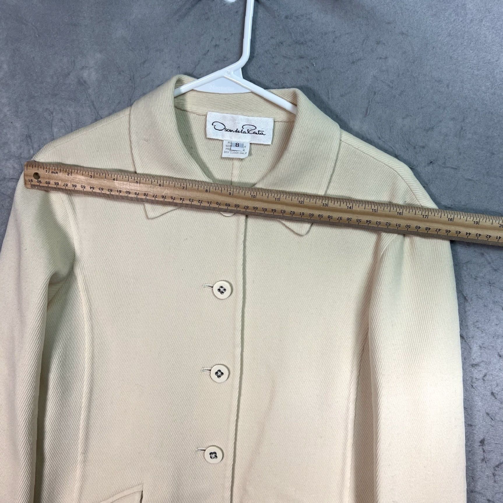 Oscar De La Renta Oscar de la Renta Jacket Womens 8 Wool Ivory Button UK Italy Made in Italy Vintage No Size M / US 6-8 / IT 42-44 - 2 Thumbnail