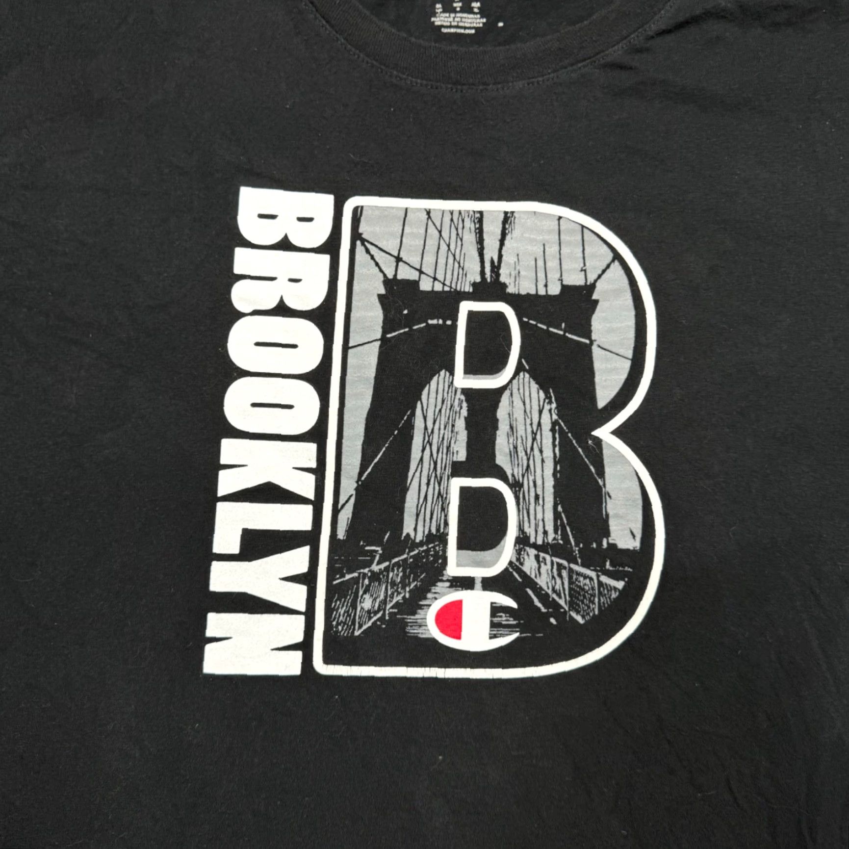 Champion VINTAGE Champion Brooklyn Shirt Mens Size L Black Embroidered 90s Concert Merch Shirt Mens L Black Embroidered Size US L / EU 52-54 / 3 - 2 Thumbnail