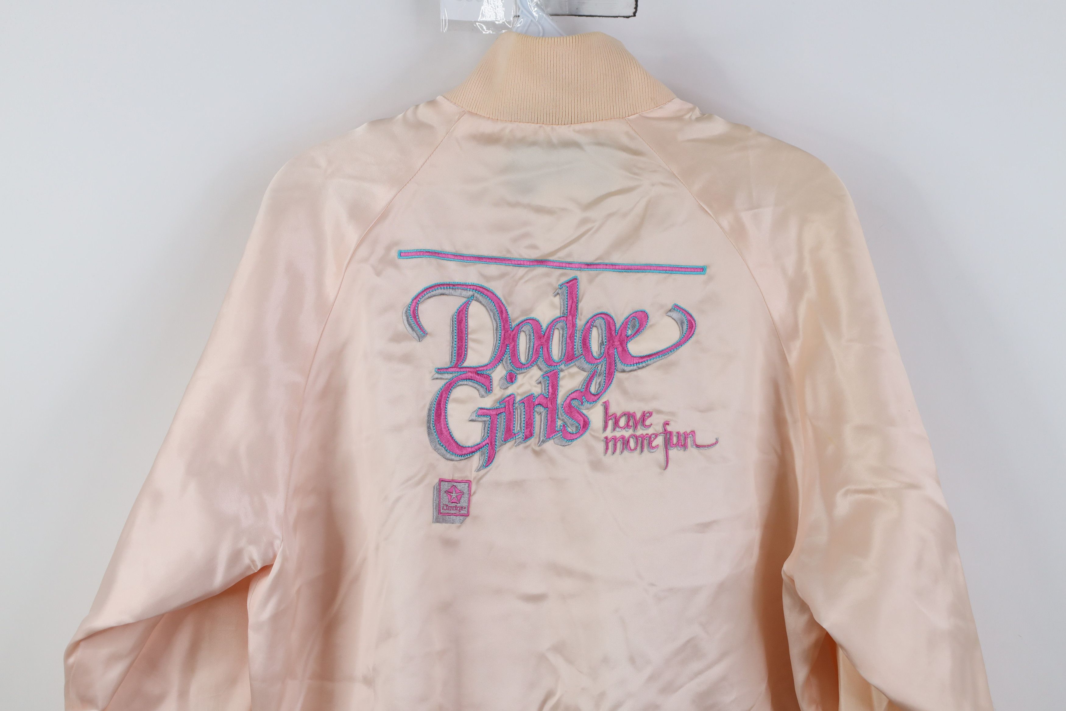 Vintage Vintage 80s Girls Have More Fun Satin Bomber Jacket USA Size M / US 6-8 / IT 42-44 - 13 Thumbnail