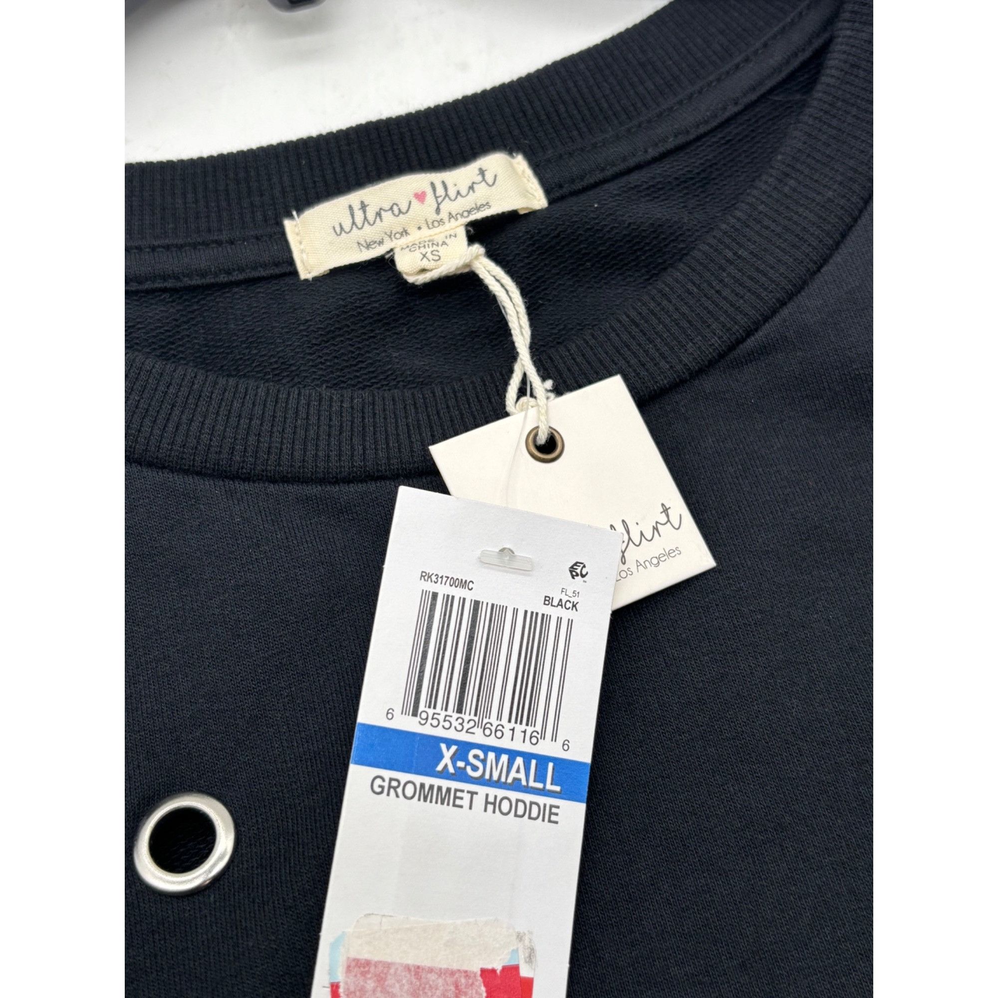 Other Ultra Flirt Grommet Embellished Sweatshirt, Black, XS Size XS / US 0-2 / IT 36-38 - 6 Thumbnail