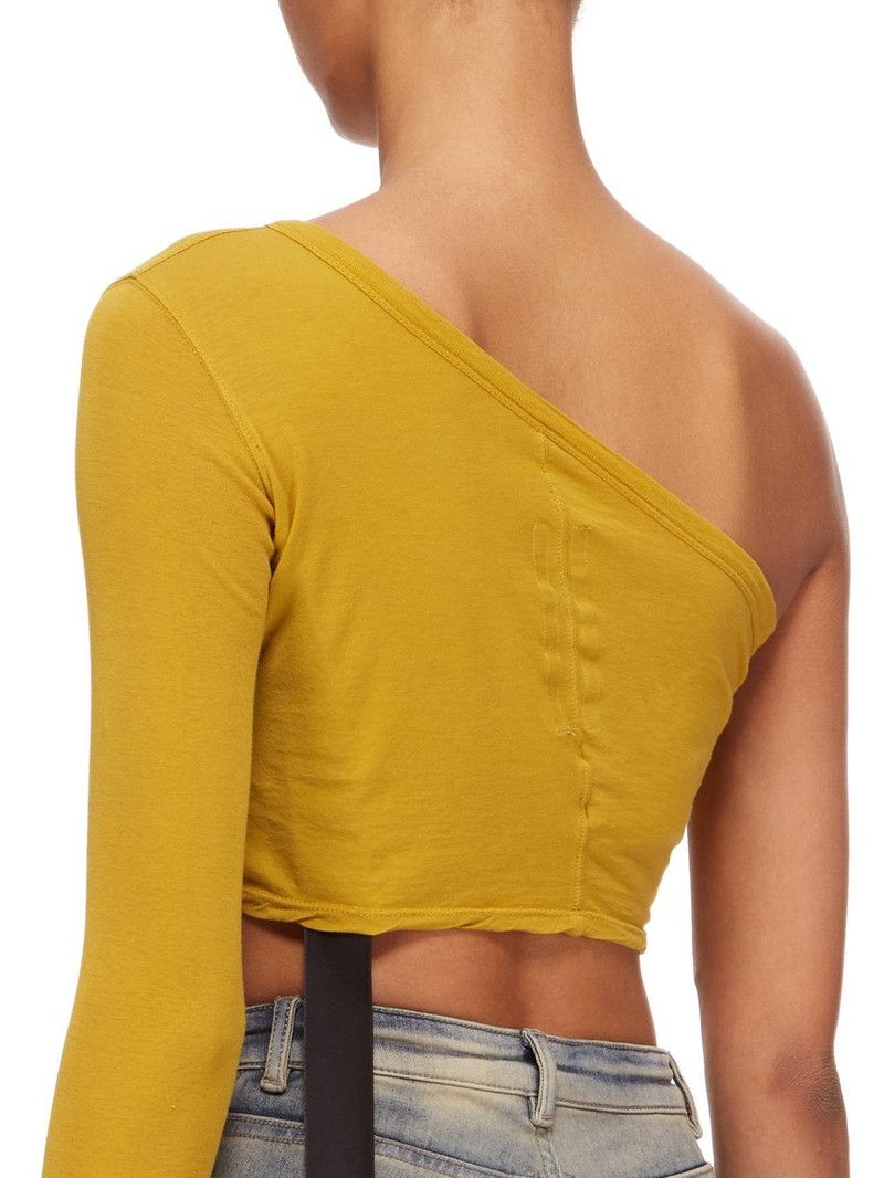 Rick Owens o1y0126 One-Shoulder Tank Top in Yellow Size S / US 4 / IT 40 - 5 Thumbnail