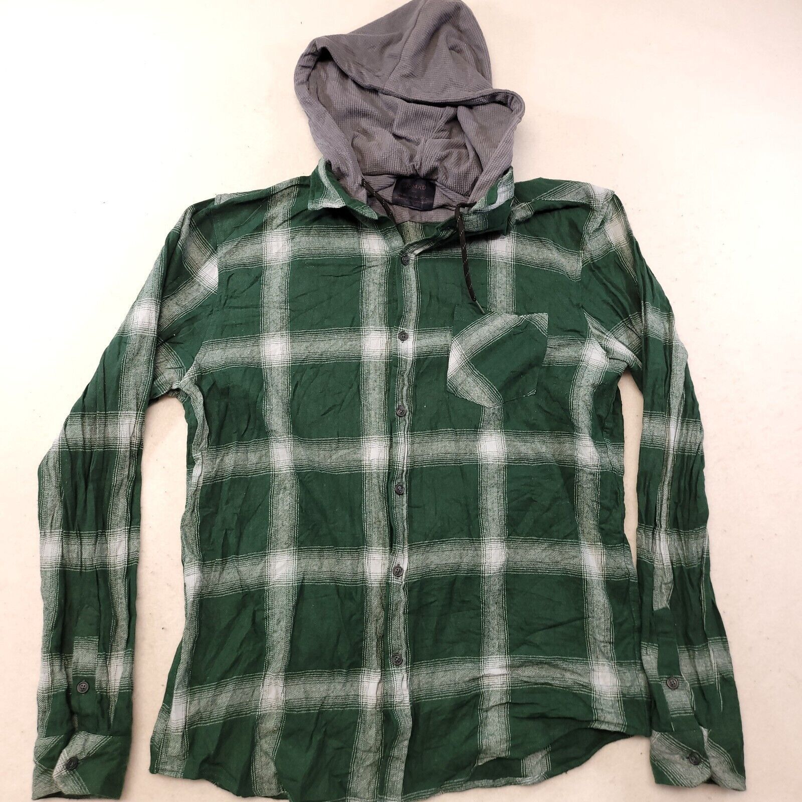 Nomad Nomad Casual Long Hoodie Mens Size XL Green White Gray Plaid Size US XL / EU 56 / 4 - 2 Thumbnail