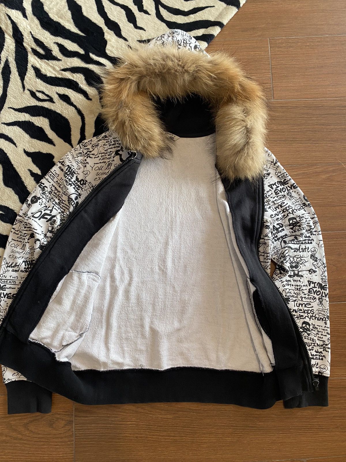 If Six Was Nine × Japanese Brand × Le Grande Bleu (L.G.B.) Japan Joff Faux fur hoodie Zip skull poem if6w9 LgB style Size US M / EU 48-50 / 2 - 5 Thumbnail