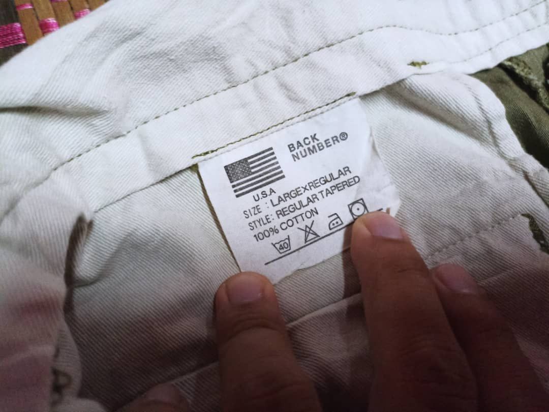Designer Vintage BACK Number Cargo Pants Military Style Size US 31 - 13 Thumbnail