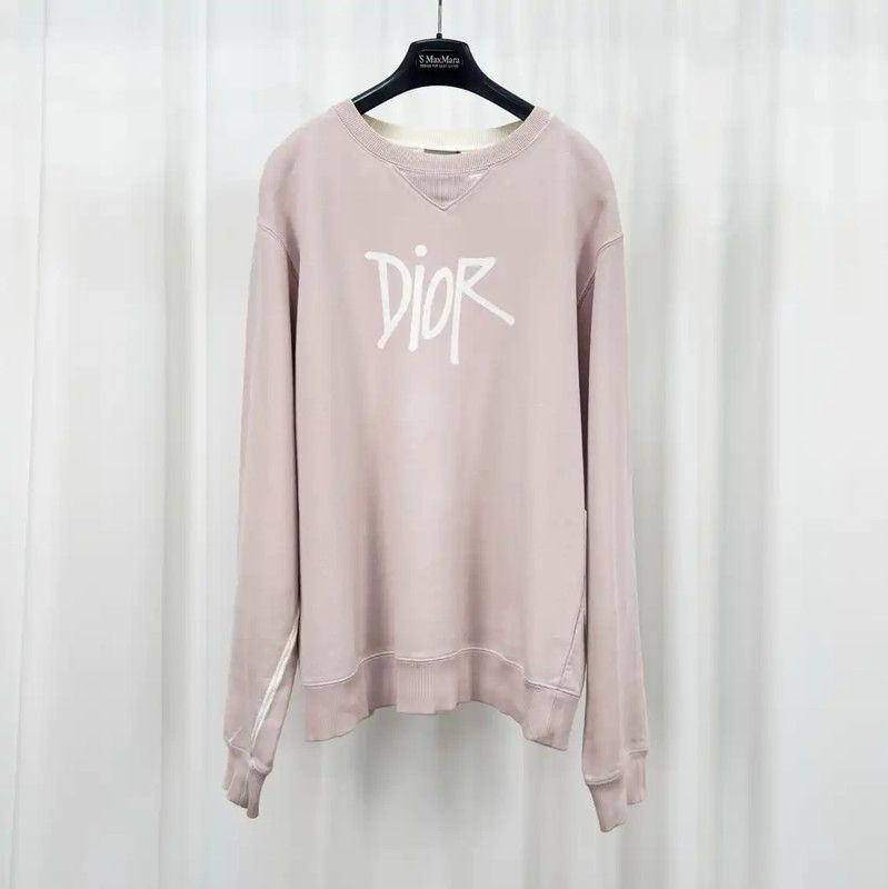 Dior Dior Logo Pink Cotton Long Sleeve Sweatshirt 0089 Size US M / EU 48-50 / 2 - 1 Thumbnail