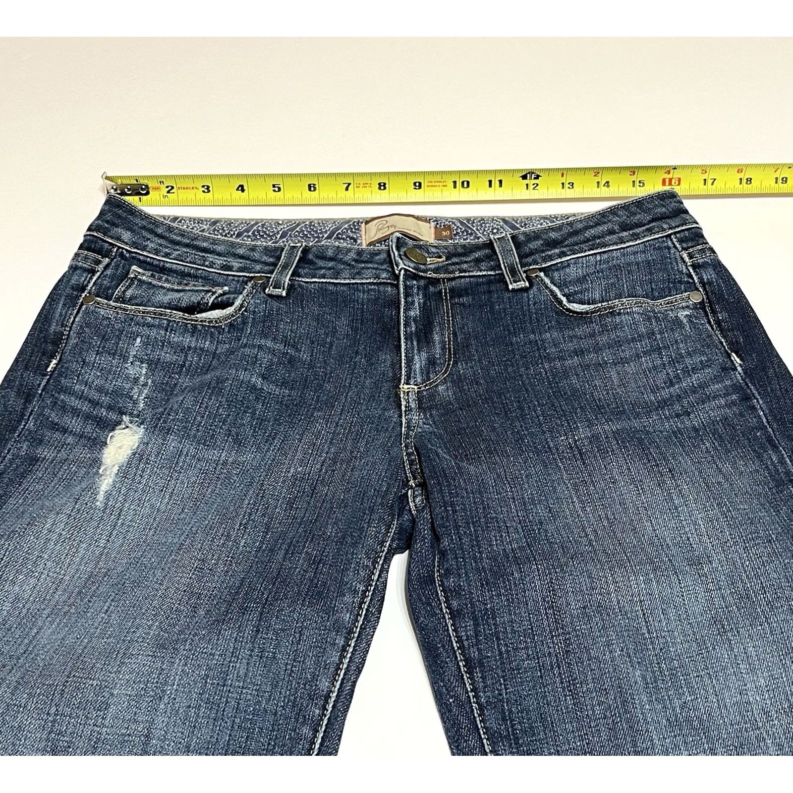 Paige Paige Jeans Womens Bootcut 5-Pocket Distressed Blue 32x34 Regular Size 30" / US 8 / IT 44 - 3 Thumbnail