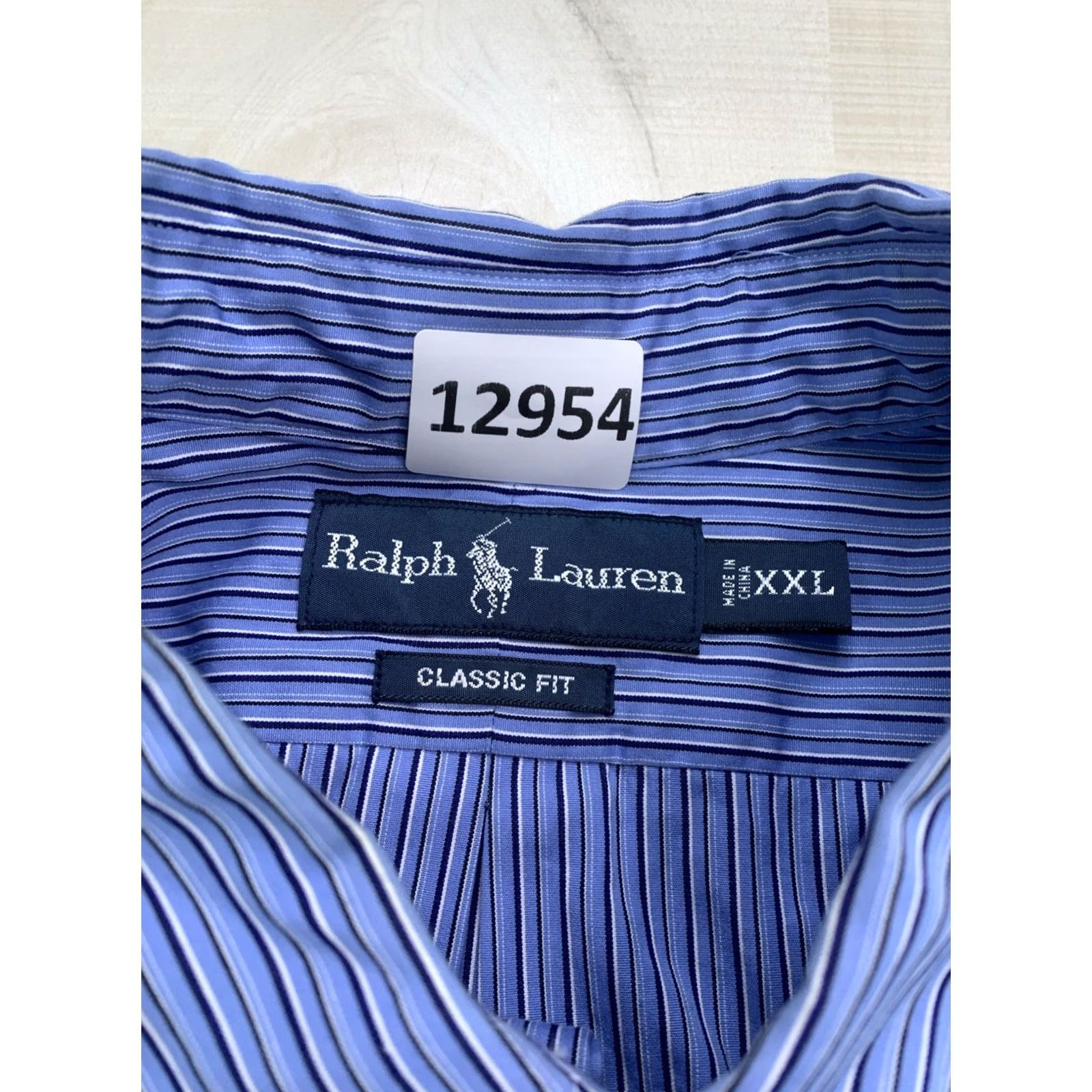 Ralph Lauren VINTAGE Ralph Lauren Button-Down Shirt Striped 90s Blue 2XL Mens Classic Fit Long Sleeve Button Up Shirt Size US XXL / EU 58 / 5 - 4 Thumbnail