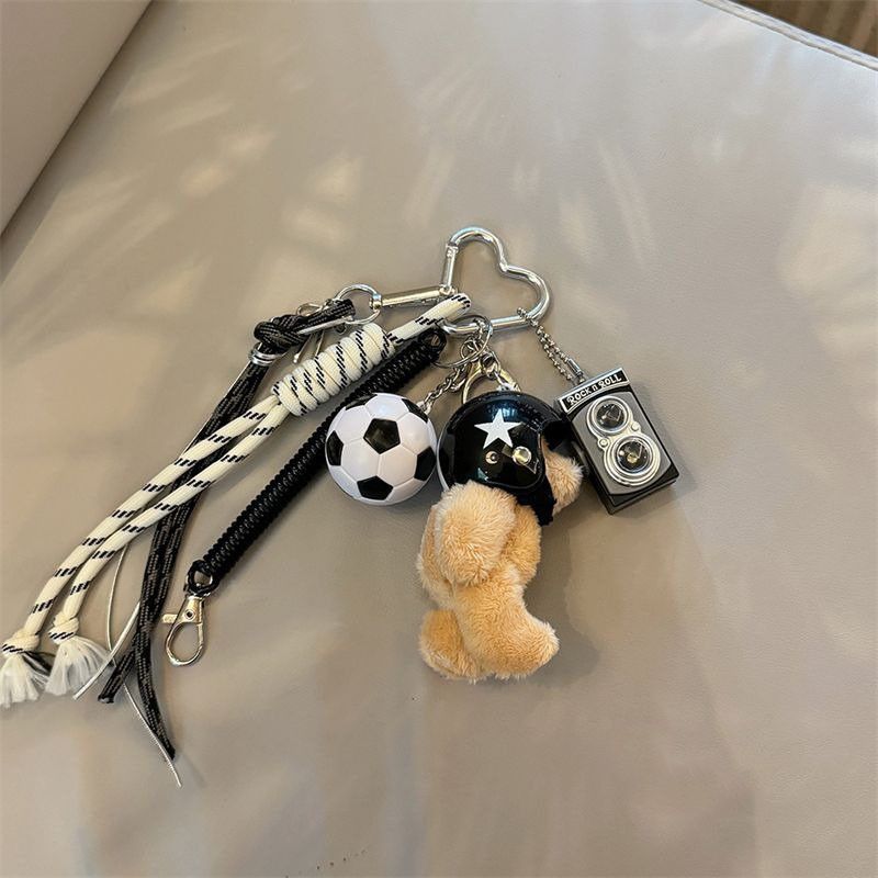 Jewelry Punk Style Helmet Bear Keychain Size ONE SIZE - 3 Thumbnail