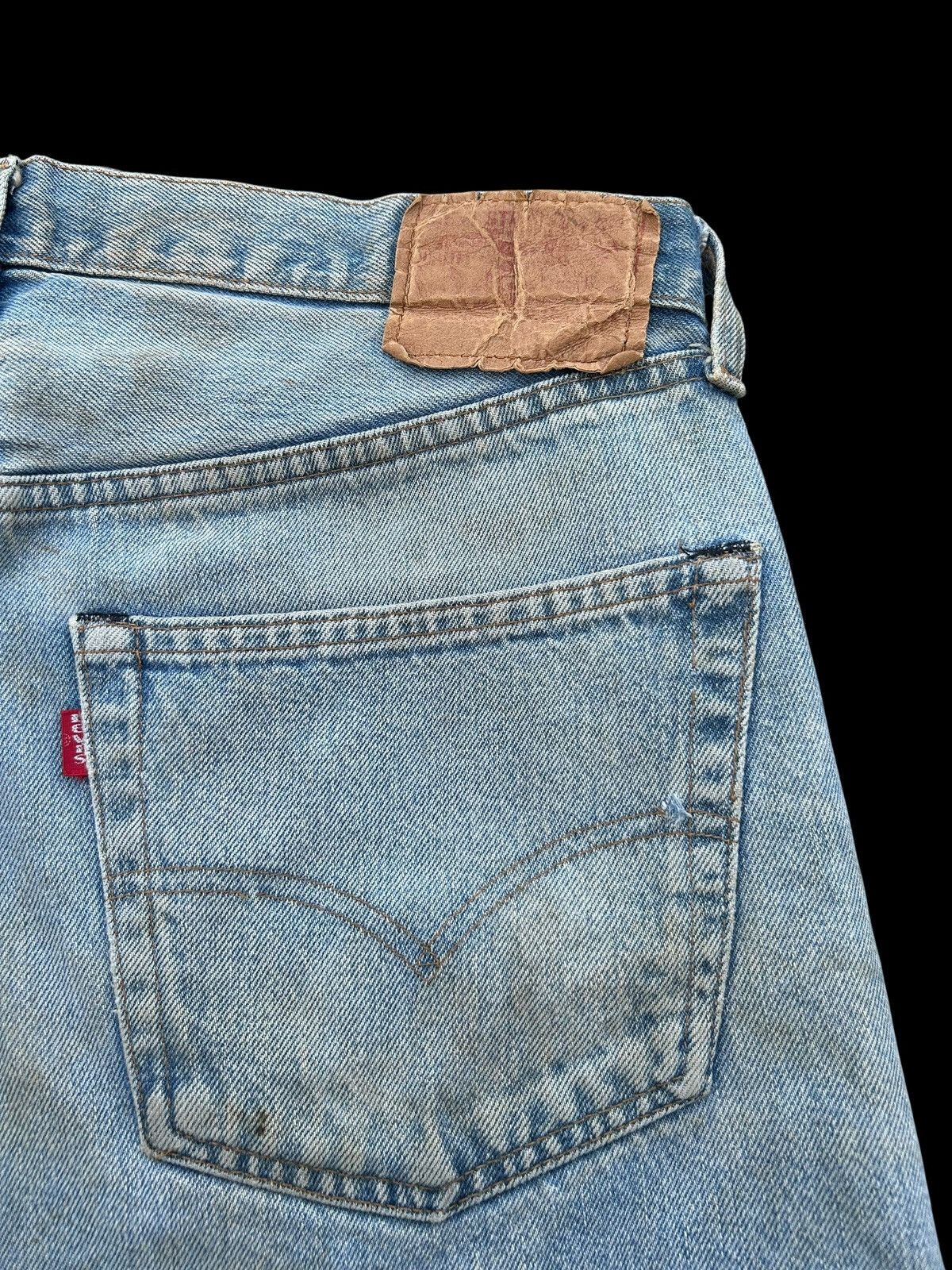 Kapital 80's THRASHED Levis 524 Selvedge Distressed Short Denim Jean Size US 34 / EU 50 - 7 Thumbnail