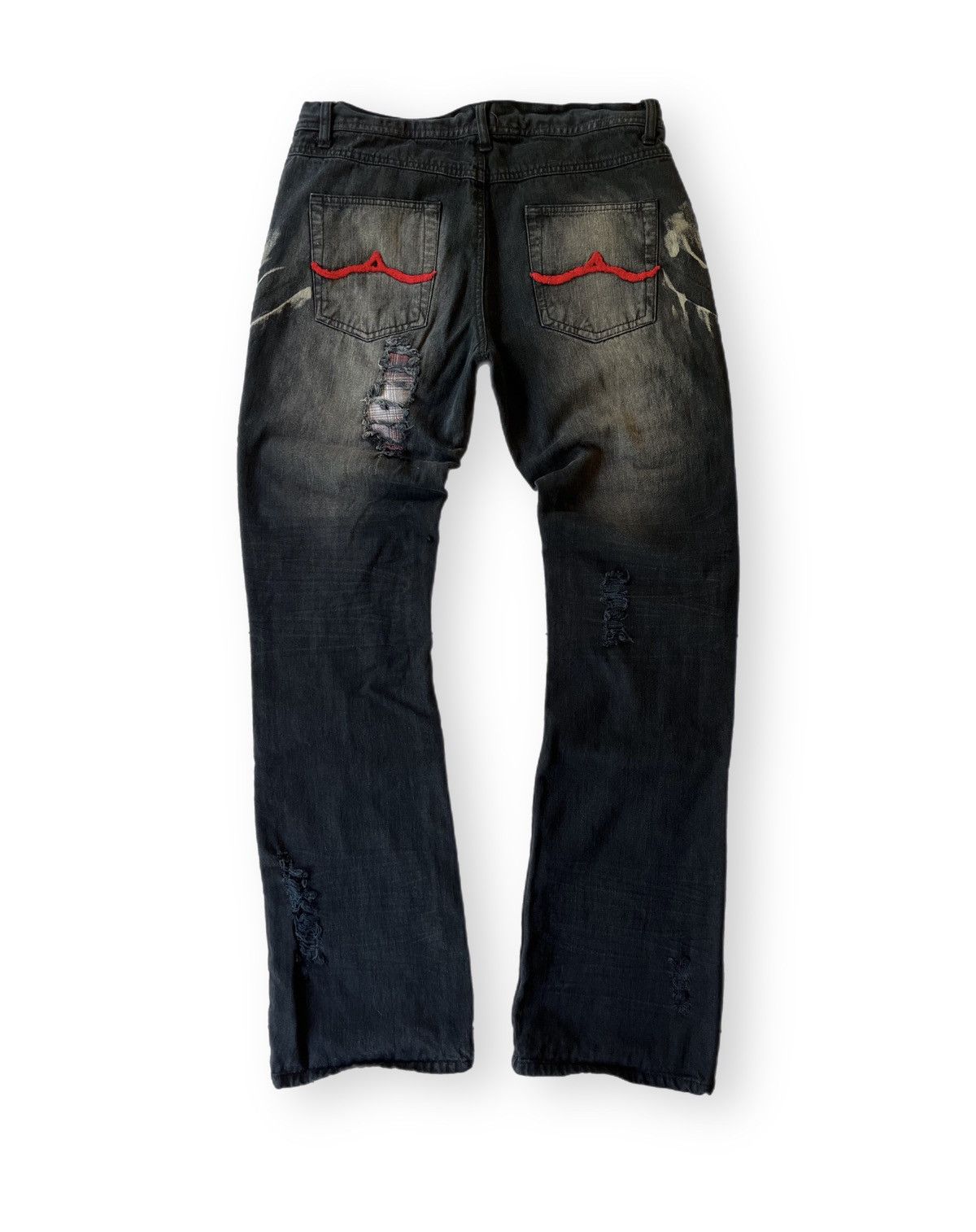 In The Attic In The Attic Distressed Patchwork Flared Jeans 🇯🇵 Size US 32 / EU 48 - 5 Thumbnail