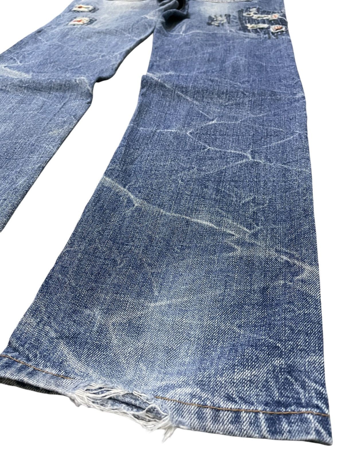 5351 POUR LES HOMMES × Hysteric Glamour Boro Heavy Stitched Japanese Brand Distressed Jeans Size US 30 / EU 46 - 16 Thumbnail