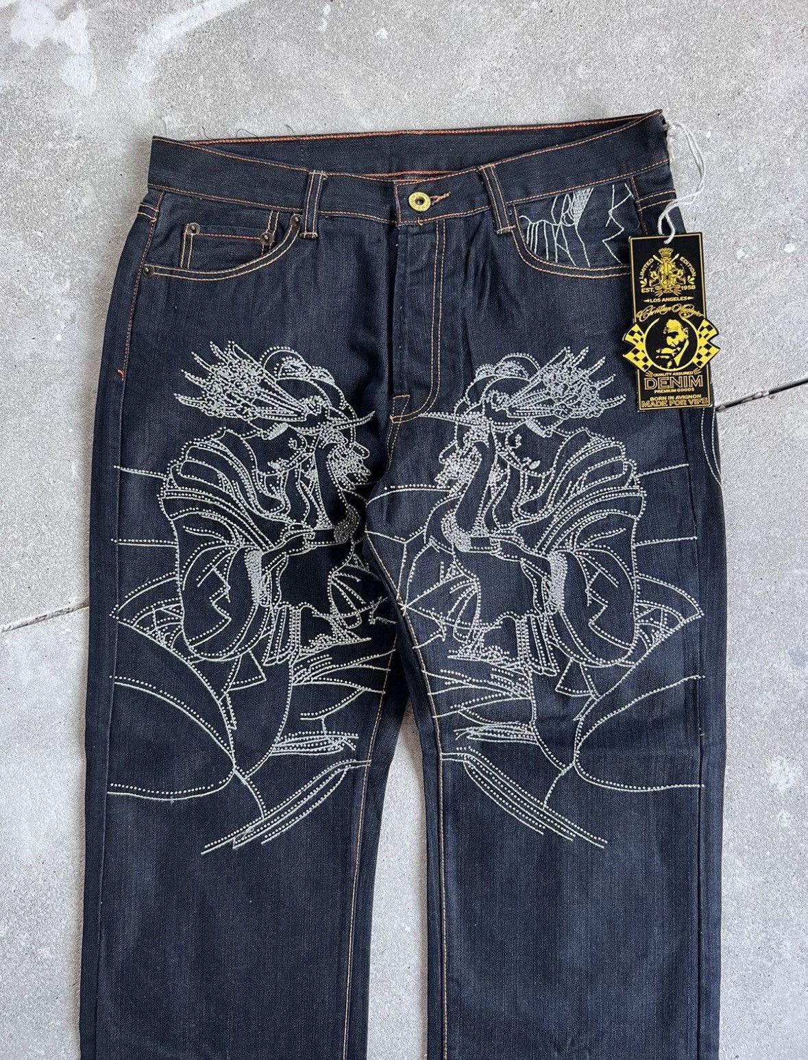 Christian Audigier NEW ED HARDY AUDIGIER BAGGY JEANS Size US 36 / EU 52 - 10 Thumbnail