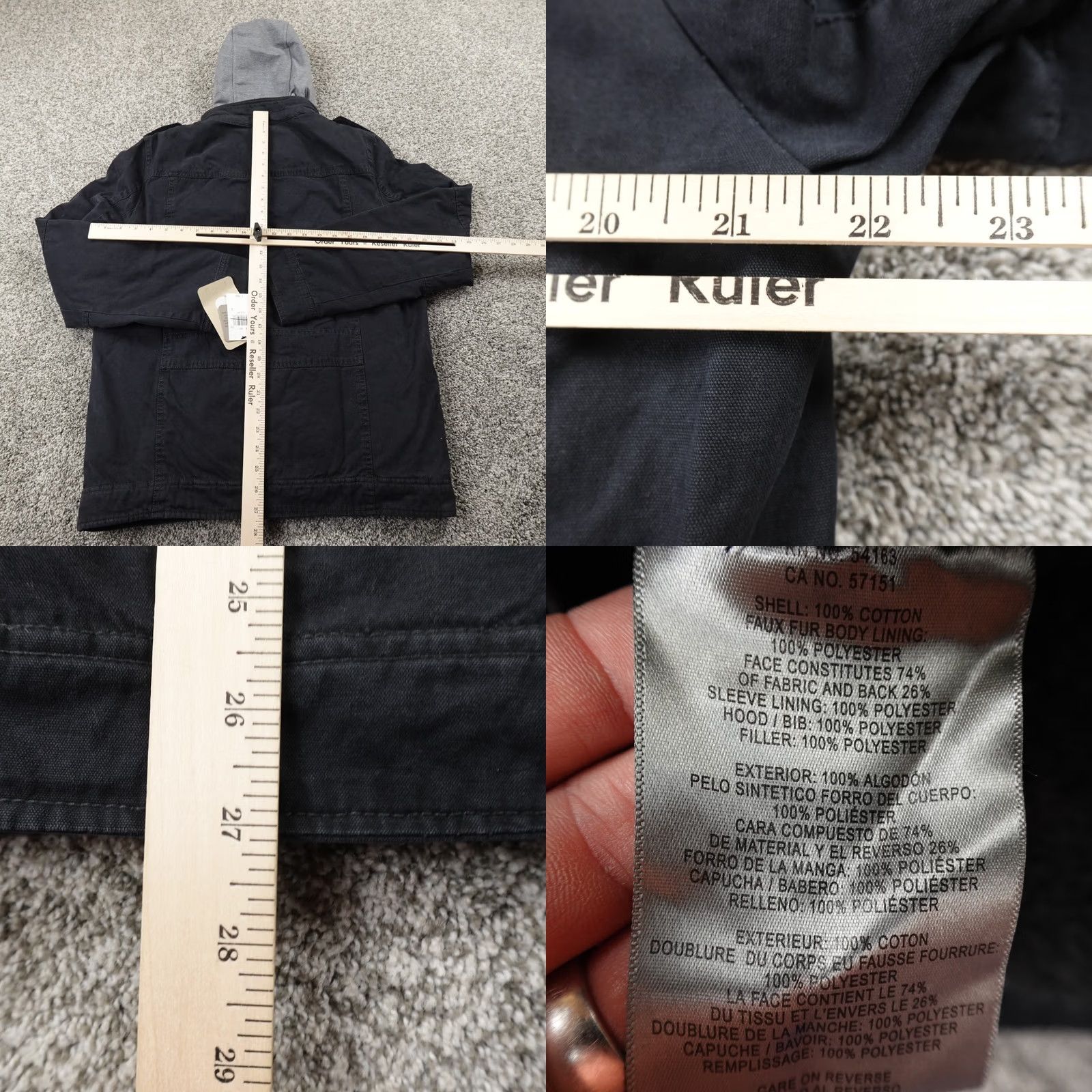 Levi's VINTAGE Levis Jacket Mens S Black Hooded Sherpa Lined Military Trucker Coat Utility Size US S / EU 44-46 / 1 - 9 Thumbnail
