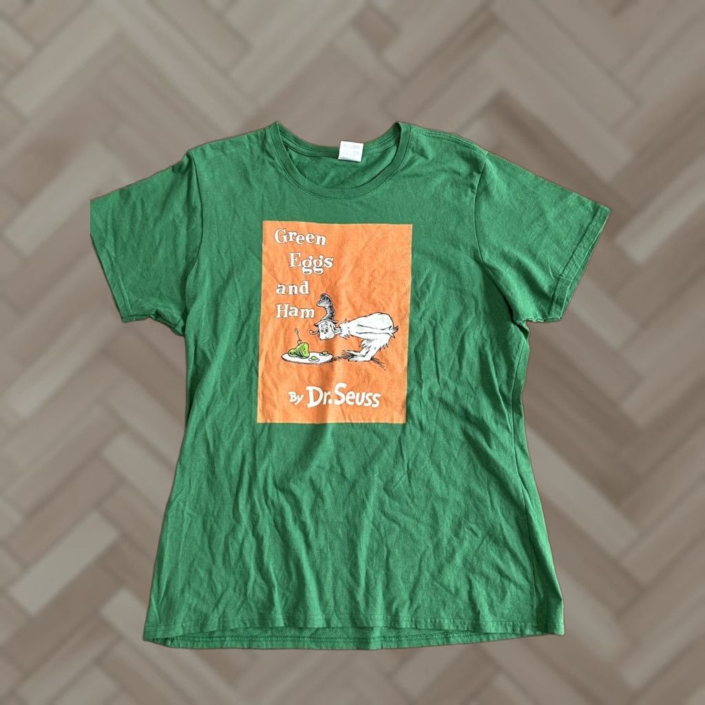 Vintage Dr Seuss T-Shirt XL Green Green Eggs And Ham Womens Size XL / US 12-14 / IT 48-50 - 1 Thumbnail