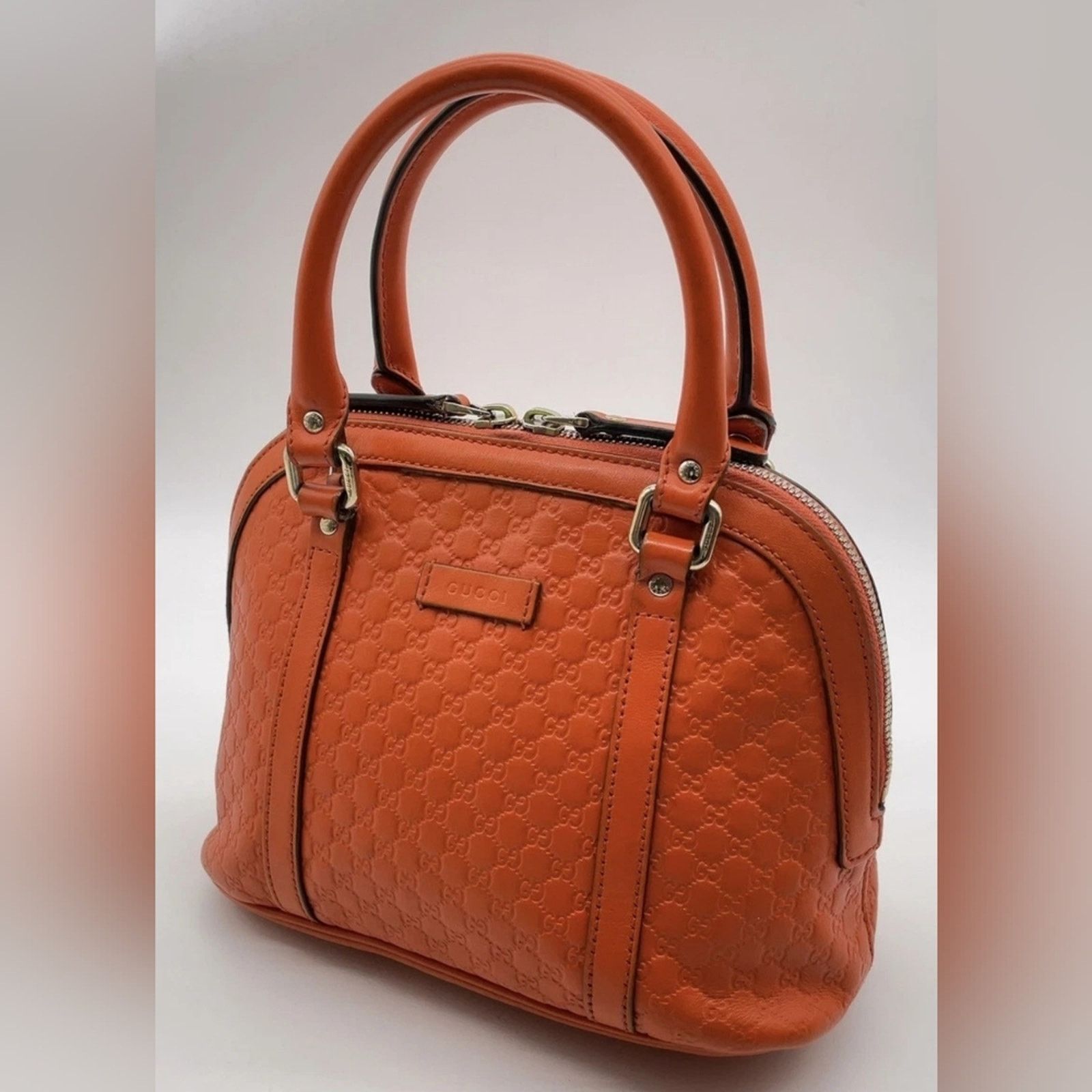 Gucci Gucci Microguccissima Mini Dome Satchel Handbag Orange Size ONE SIZE - 3 Thumbnail