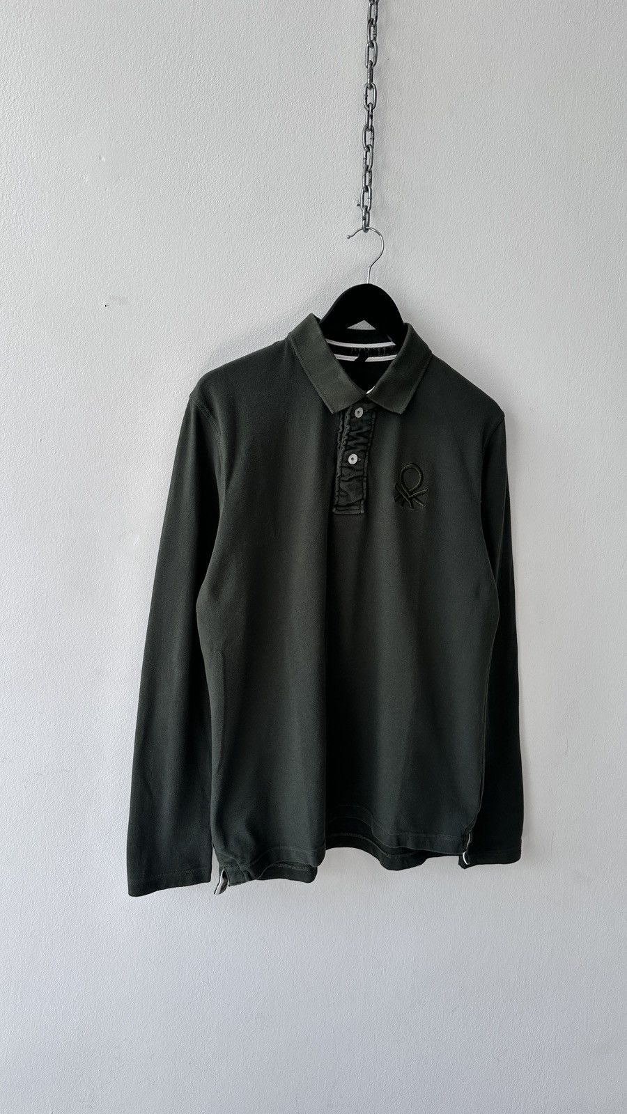 United Colors Of Benetton United Colors of Benetton Long Sleeve Polo Shirt XL Big Logo Size US XL / EU 56 / 4 - 3 Thumbnail