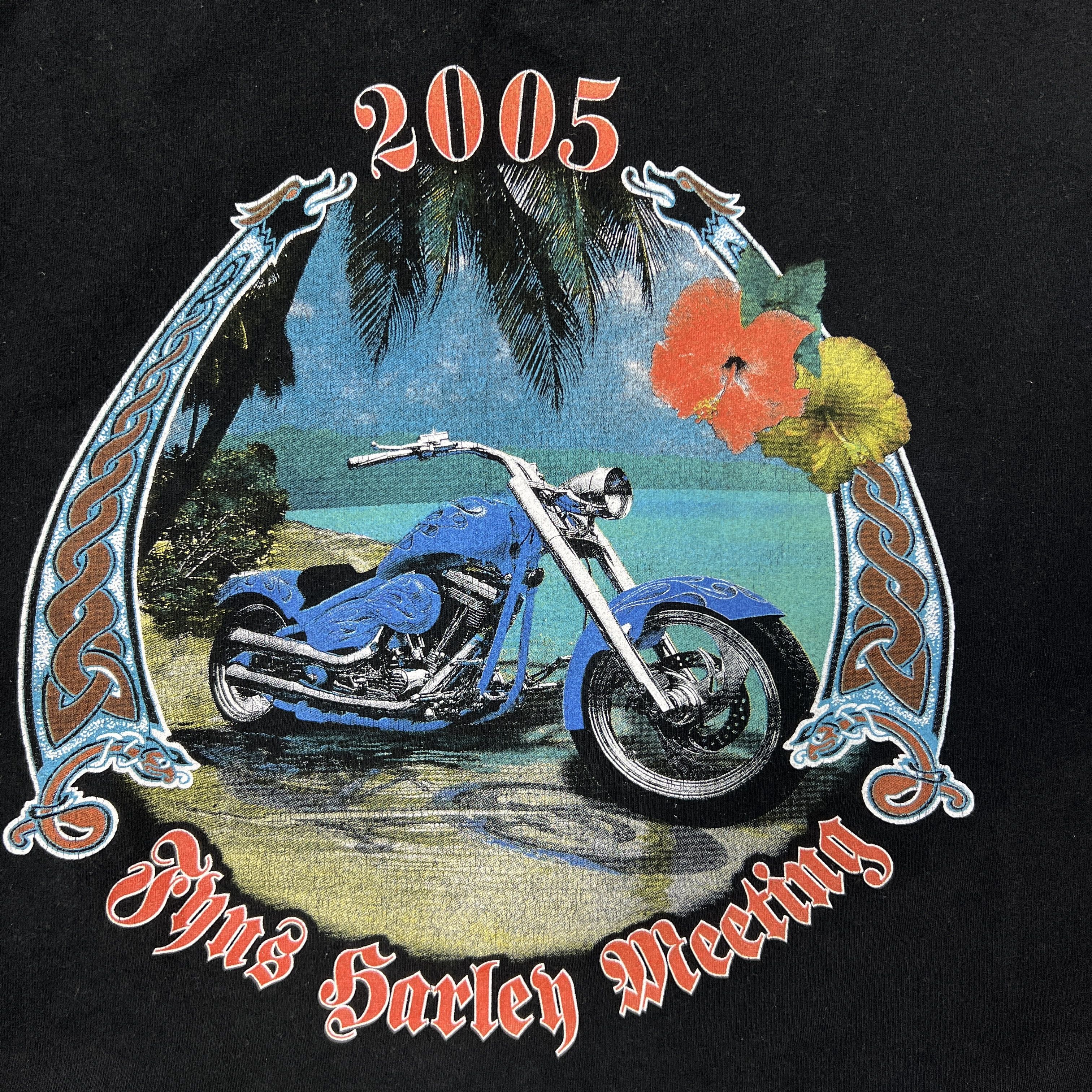 Vintage Vintage Moto Racing Harley Meeting Printed T-shirt Y2K Size US XL / EU 56 / 4 - 3 Thumbnail