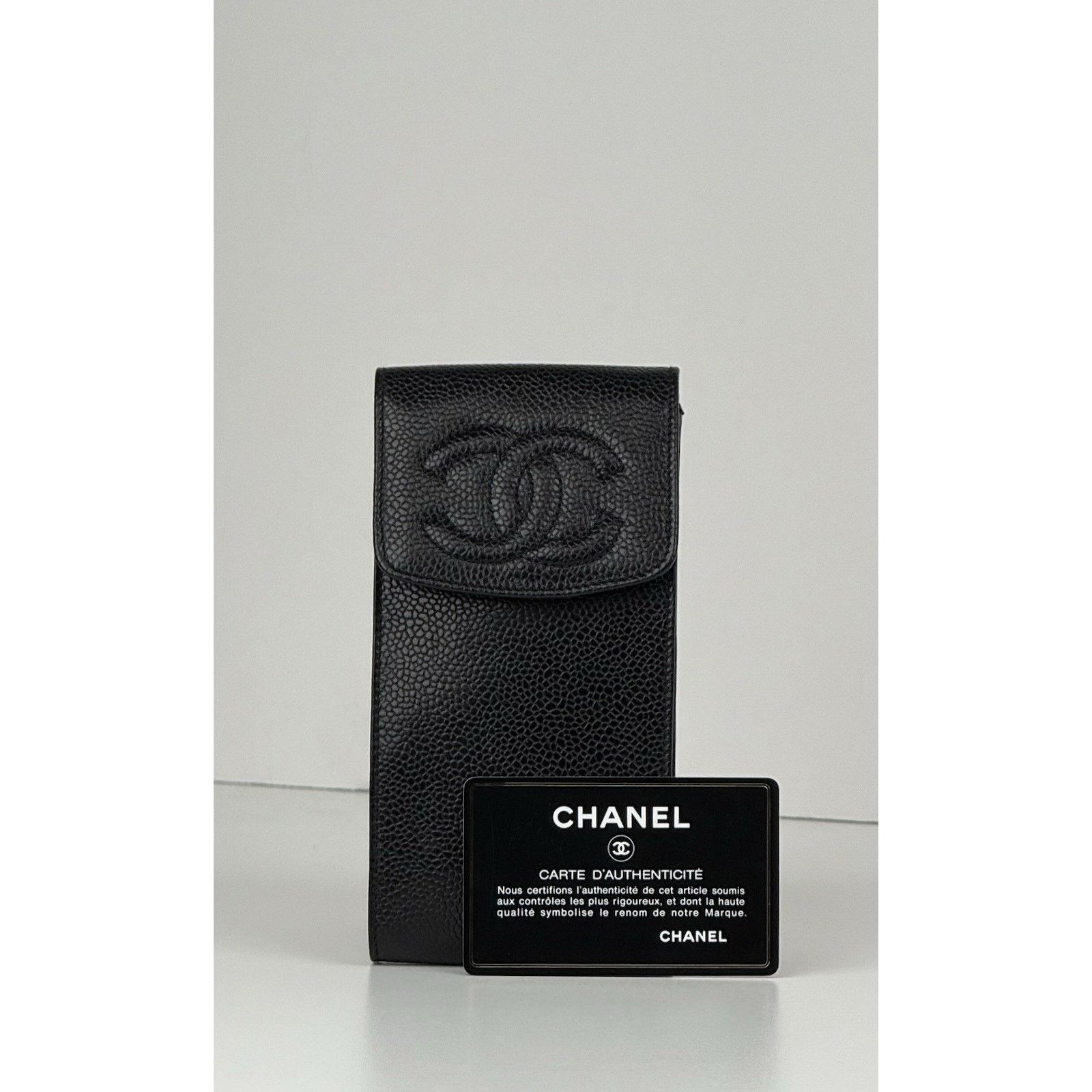 Chanel CHANEL Black Caviar Leather Accessories Glasses Case Size ONE SIZE - 1 Thumbnail