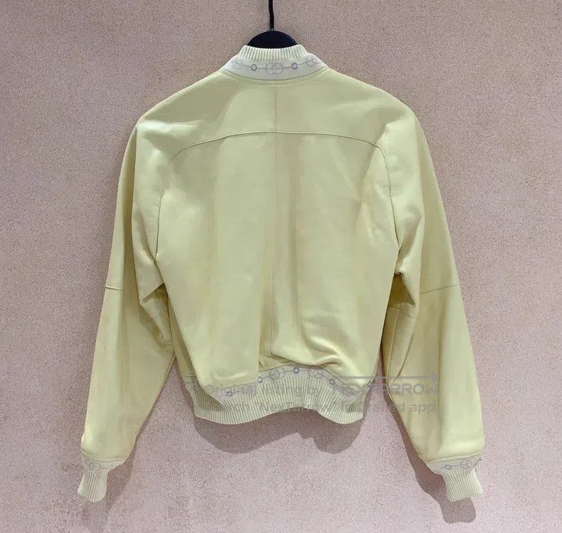 Hermes Hermes Solid Color Zipper Leather Jacket - Women's - Cream Size XXS / US 00 / IT 34 - 2 Thumbnail