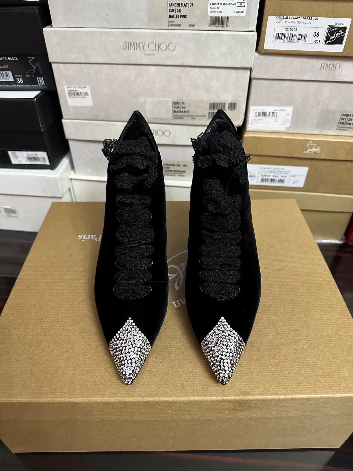 Saint Laurent Paris Saint Laurent YSL 2018 Runway Lace Ribbon Heels Size US 5 / IT 35 - 1 Thumbnail