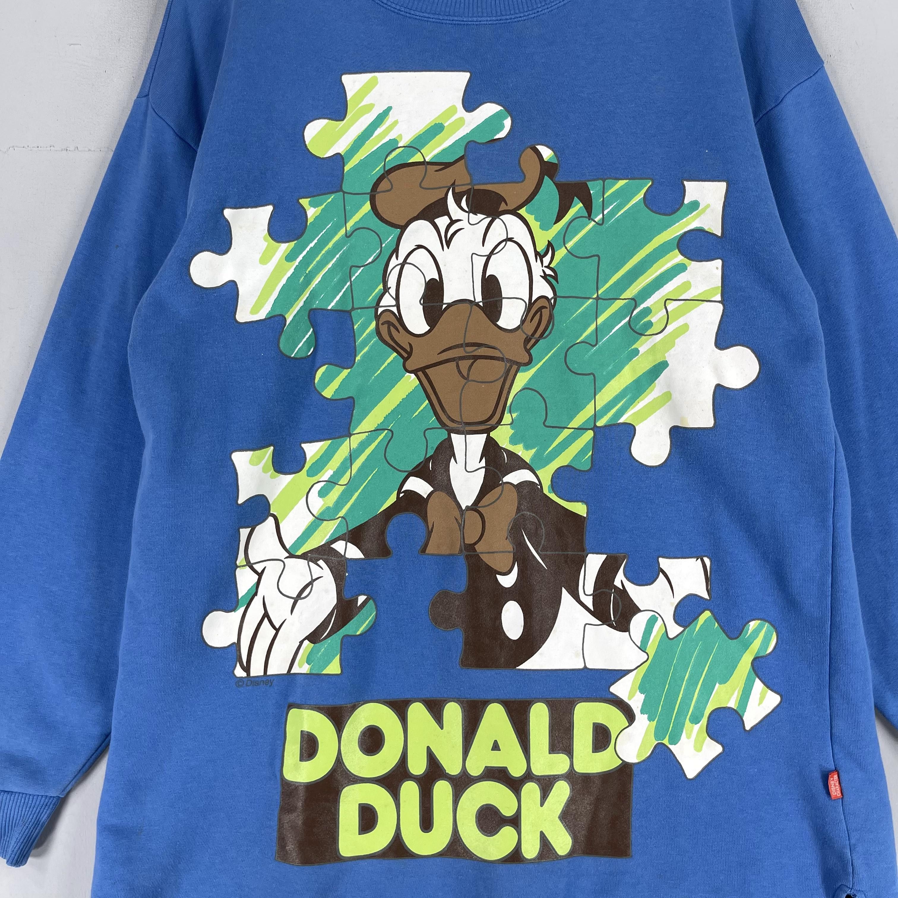 Disney × Vintage Vintage 90's DONALD DUCK Puzzle Printed Pullover Sweater Size US M / EU 48-50 / 2 - 2 Thumbnail
