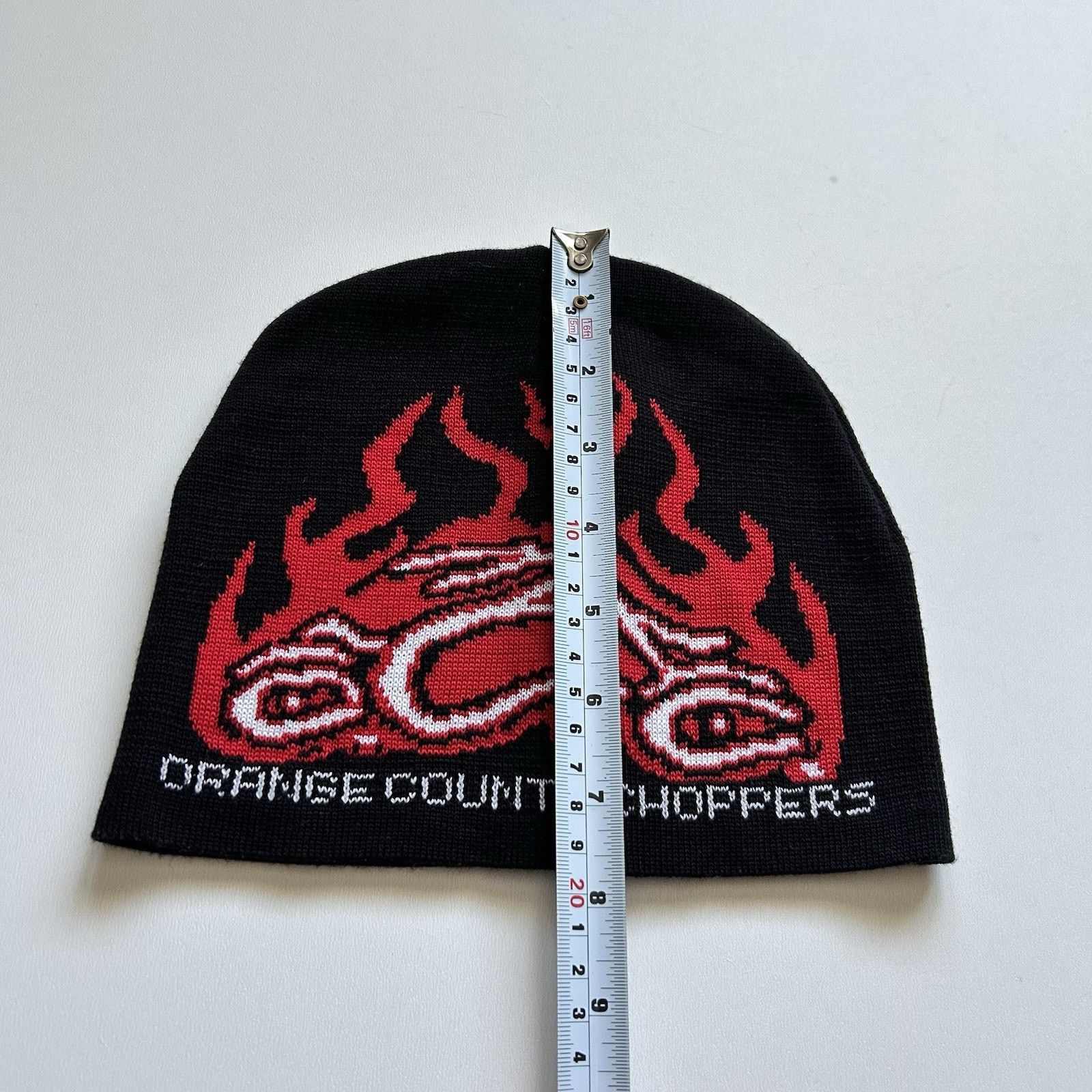 Vintage × West Coast Choppers Vintage Y2K Orange County Choppers Beanie Knit Hat 90s Flame Size ONE SIZE - 4 Thumbnail