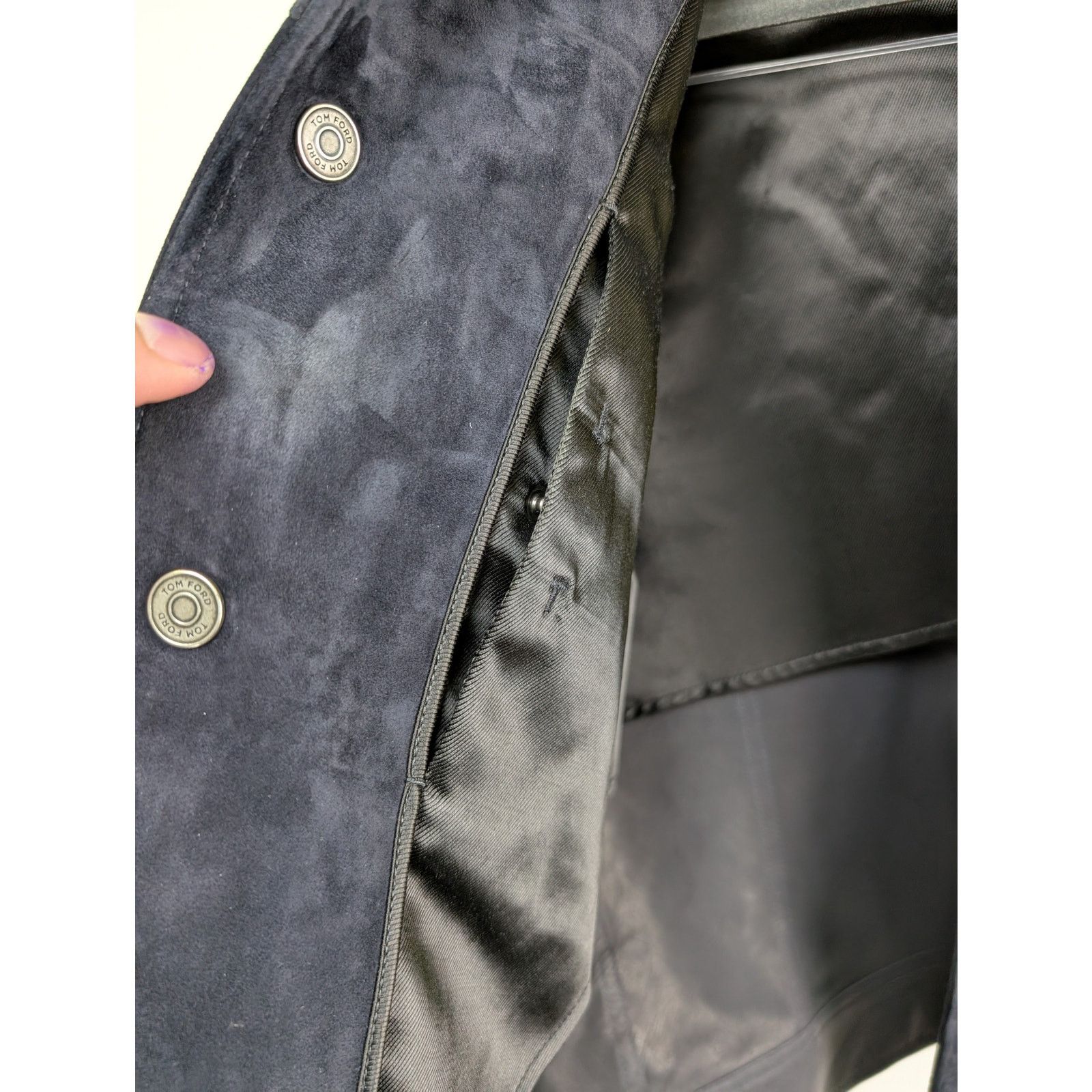 Tom Ford o1rshd1 Suede Button Jacket in Dark Navy Size US M / EU 48-50 / 2 - 7 Thumbnail