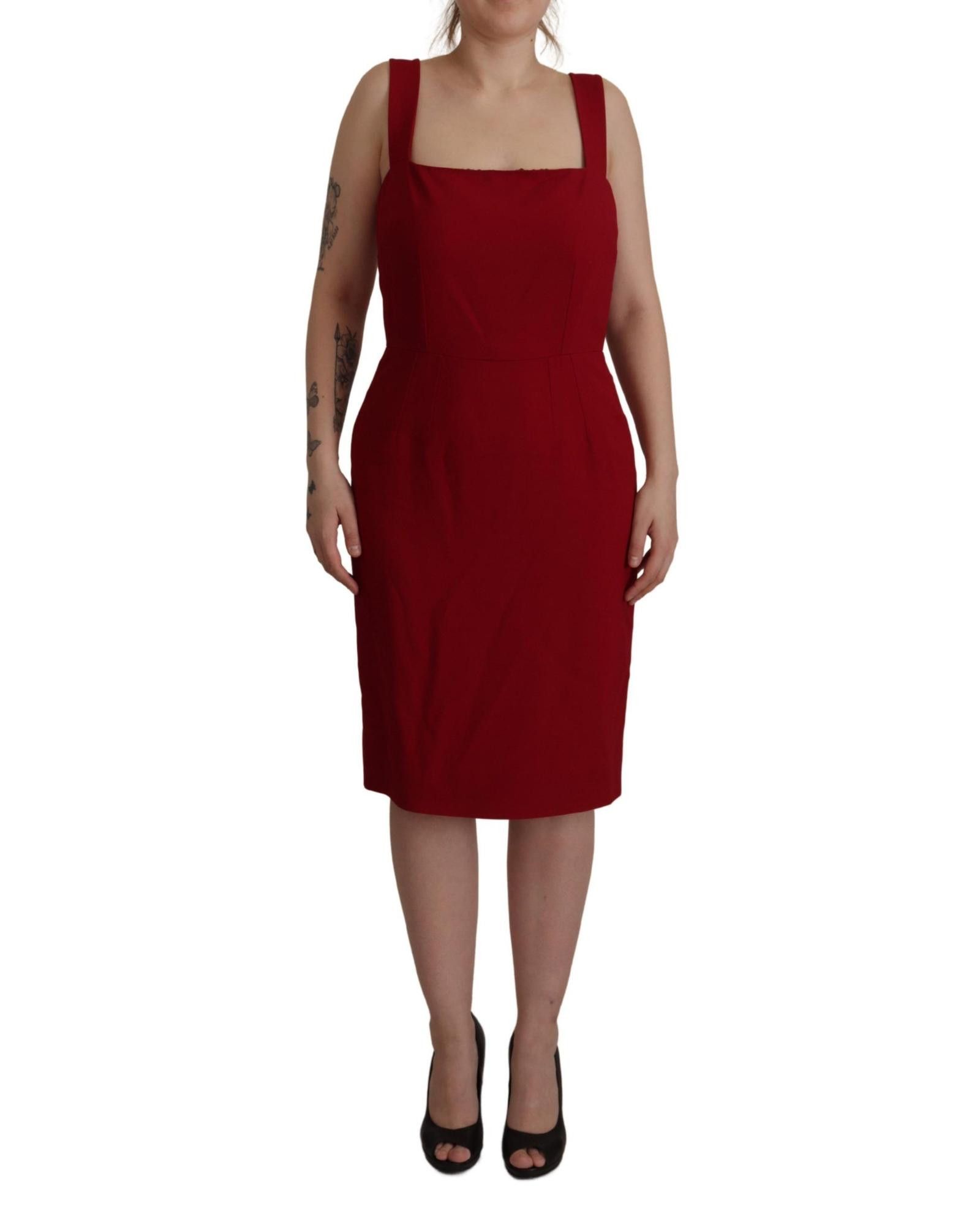 image of Dolce Gabbana Sleeveless Sheath Dress in Red, Women's (Size Small)