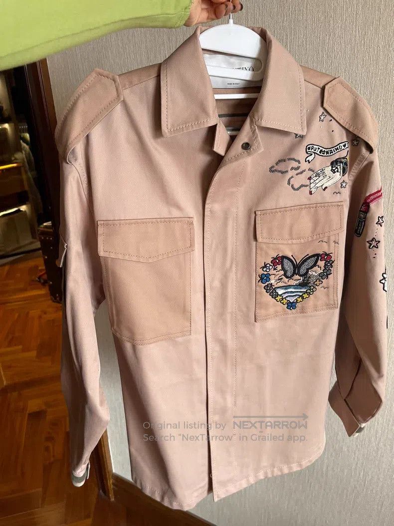 Valentino Valentino Heavy embroidered pink denim jacket Size US M / EU 48-50 / 2 - 8 Thumbnail
