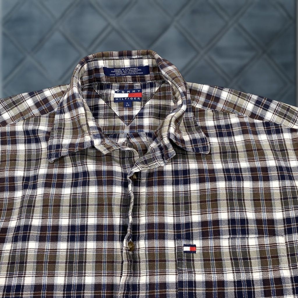 Tommy Hilfiger Tommy Hilfiger Shirt Mens Large Blue Plaid Long Sleeve Button Up Casual Cotton Size US L / EU 52-54 / 3 - 1 Thumbnail