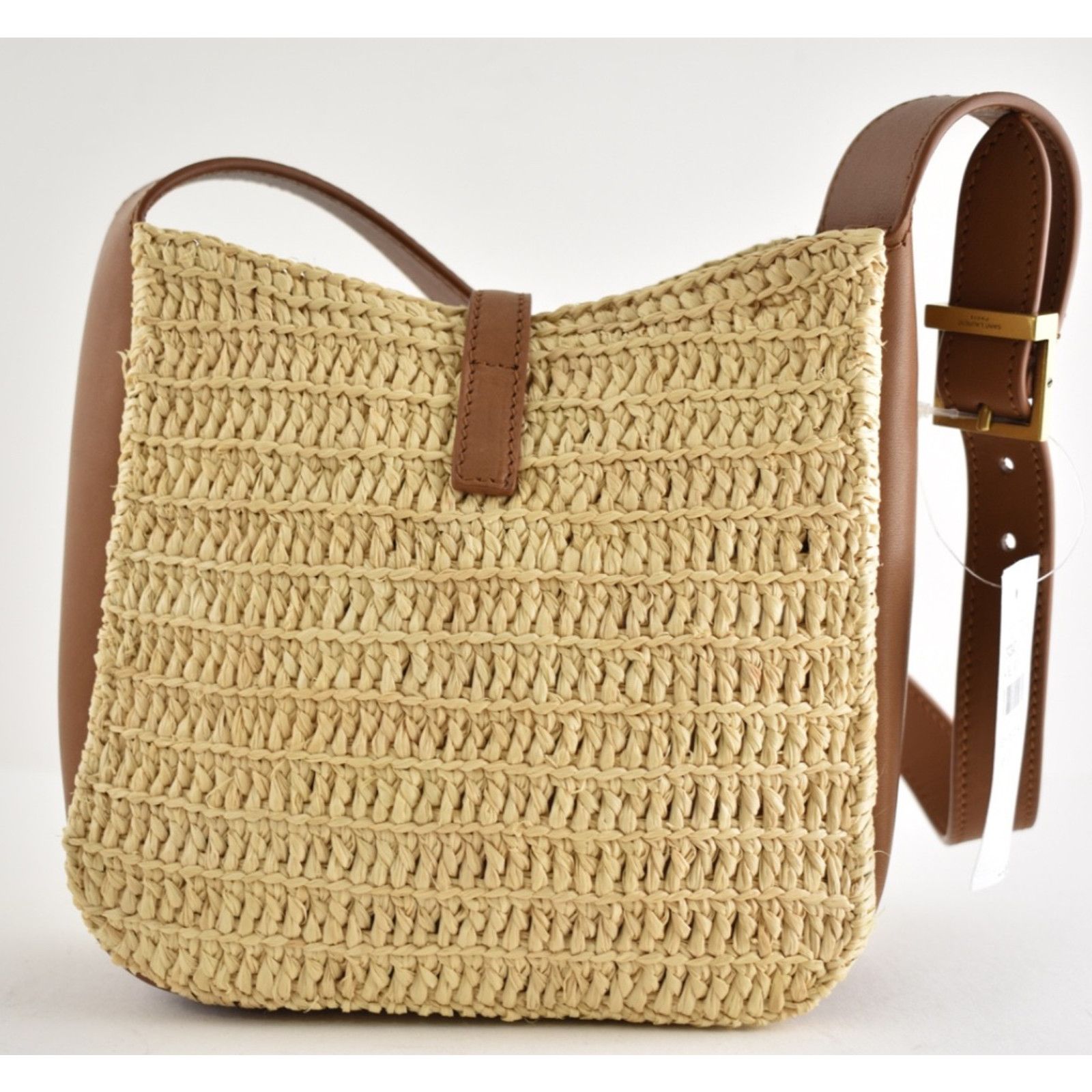 Yves Saint Laurent Saint Laurent Baby Le 5 A 7 Raffia YSL Hobo Bucket Bag Size ONE SIZE - 12 Thumbnail