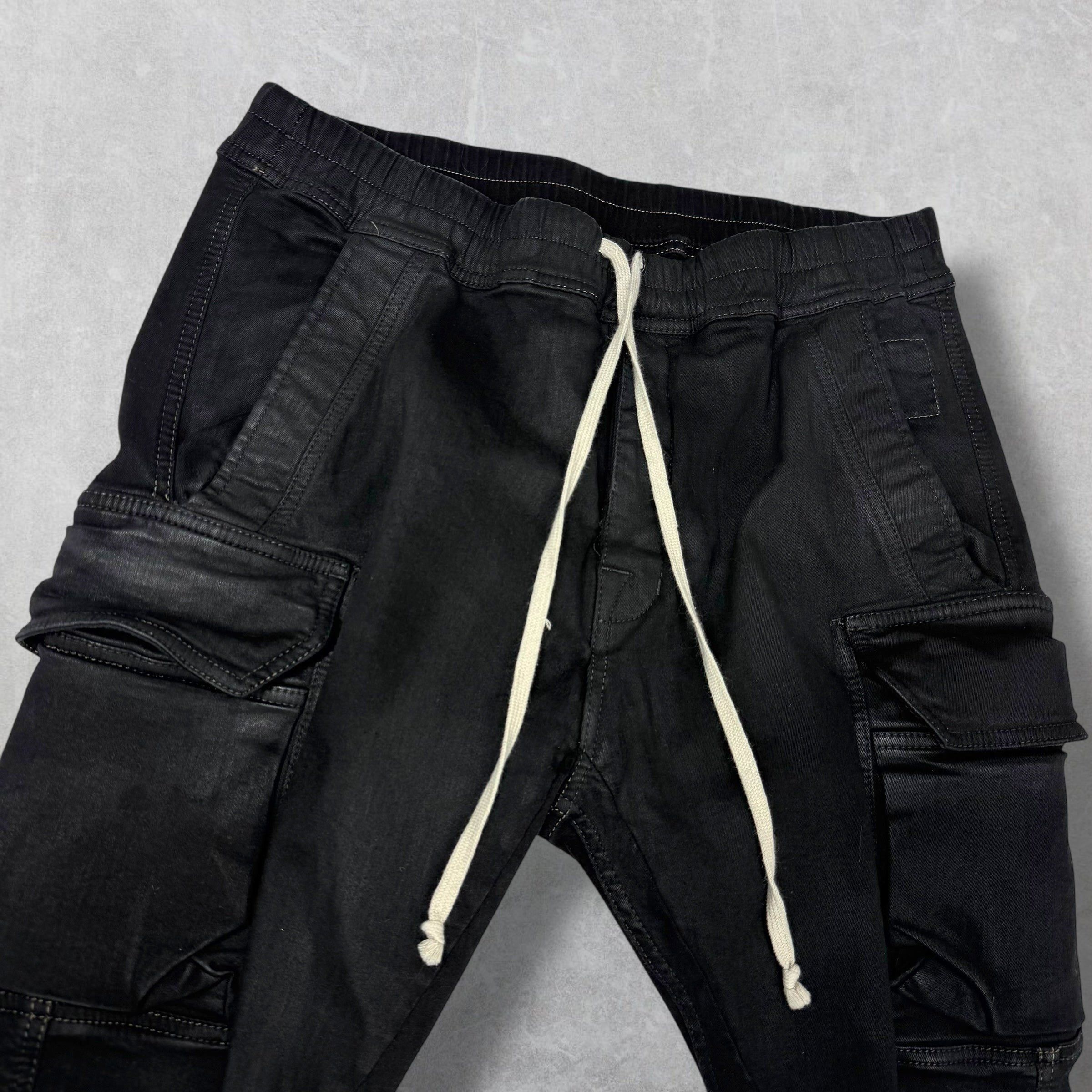 Rick Owens Rick Owens DRKSHDW 'Mastodon' Black Denim Cargo Pants XL Size US 36 / EU 52 - 3 Thumbnail