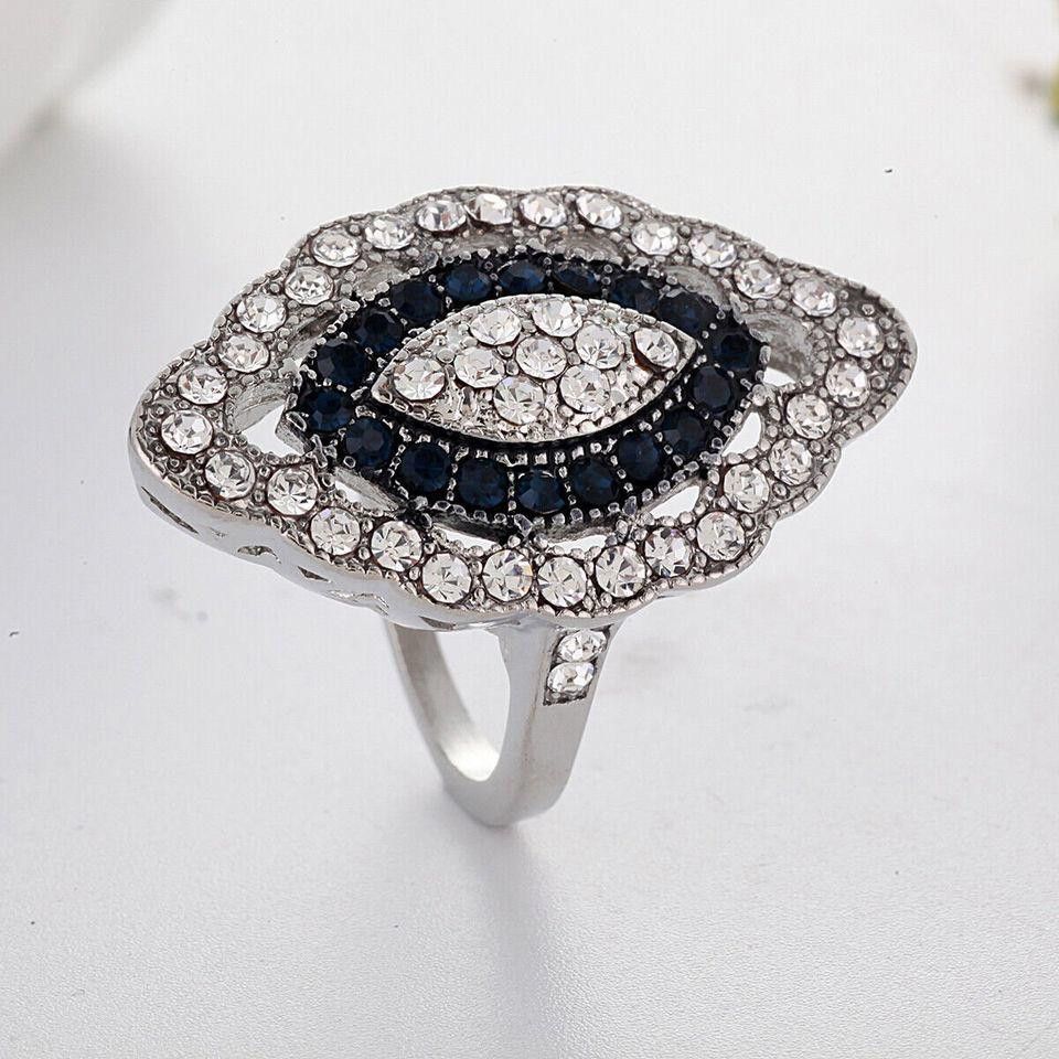 Designer Vintage 2.35CT White & Blue Sapphire Art Deco Ring - Size 7 Size ONE SIZE - 5 Thumbnail