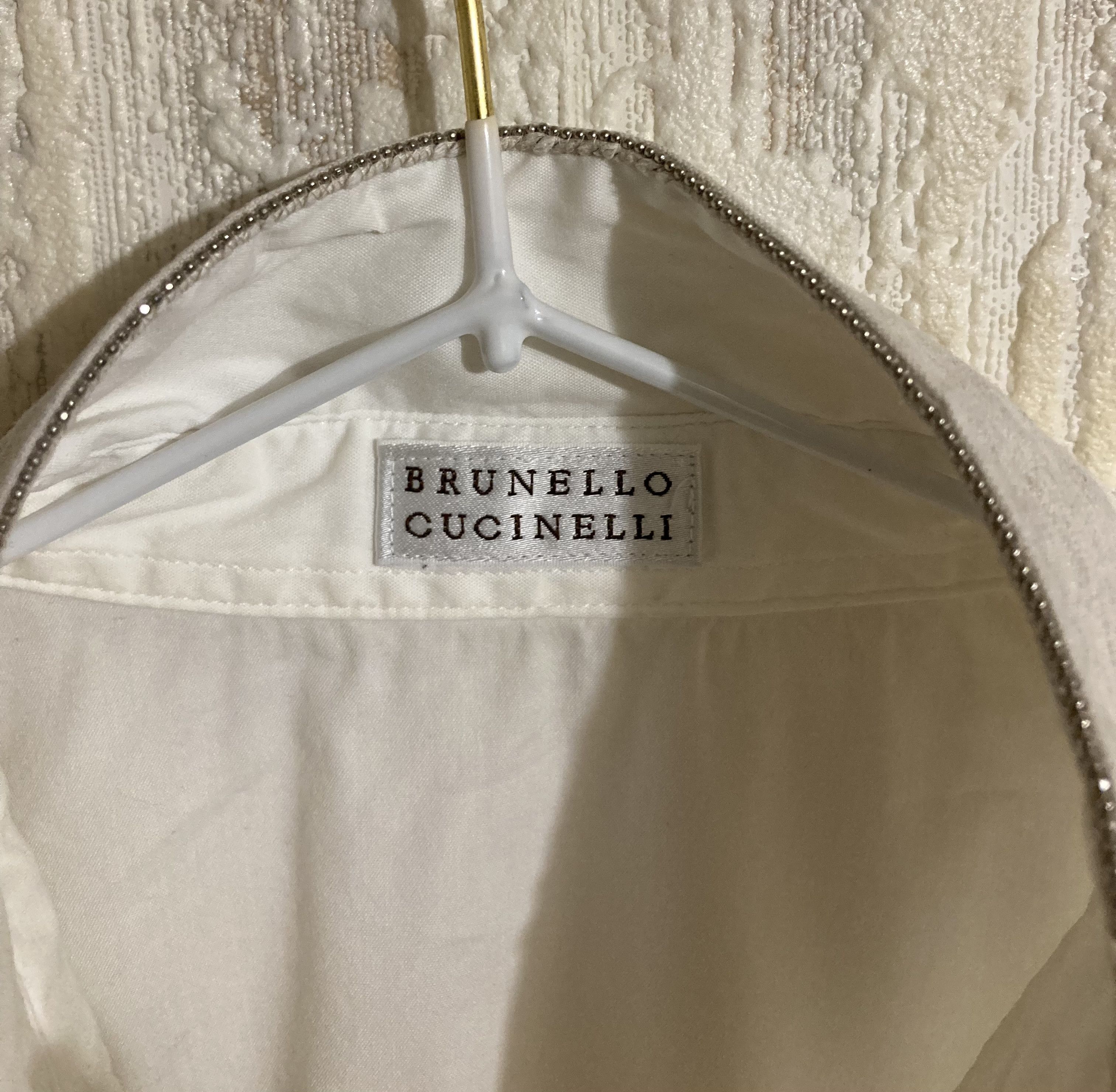 Brunello Cucinelli Brunello Cucinelli Shirt White Short Sleeve Made in Italy Size M / US 6-8 / IT 42-44 - 3 Thumbnail
