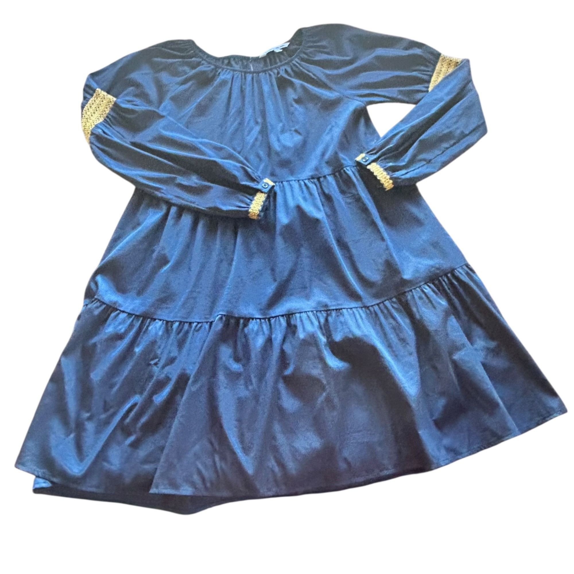 Elizabeth and James Elizabeth And James Navy Boho Smocked Babydoll Dress S Size S / US 4 / IT 40 - 1 Thumbnail