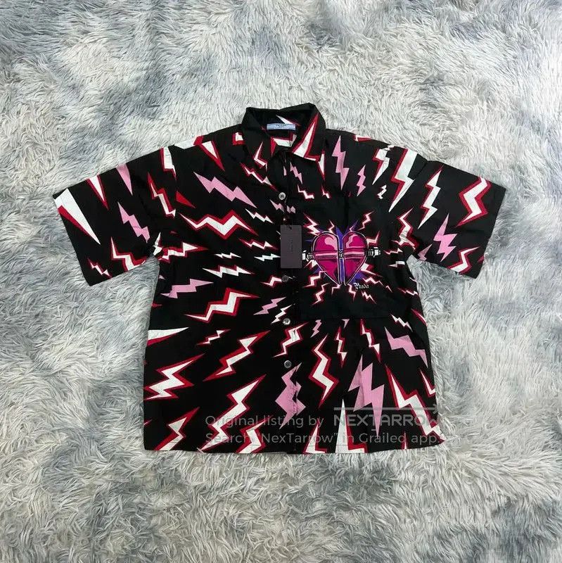 Prada Prada Black Lightning Short Sleeve Shirt. Size US M / EU 48-50 / 2 - 1 Thumbnail